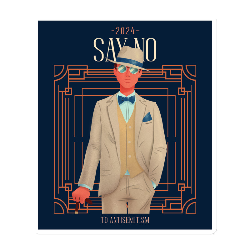 Art Deco Love Story | No Antisemitism | Die-Cut Magnet