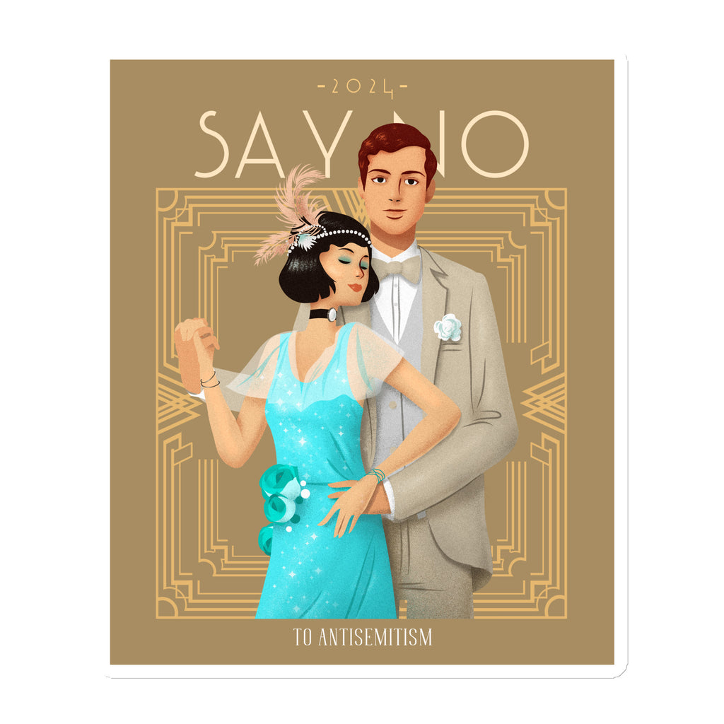 Art Deco Love Story | No Antisemitism | Die-Cut Magnet