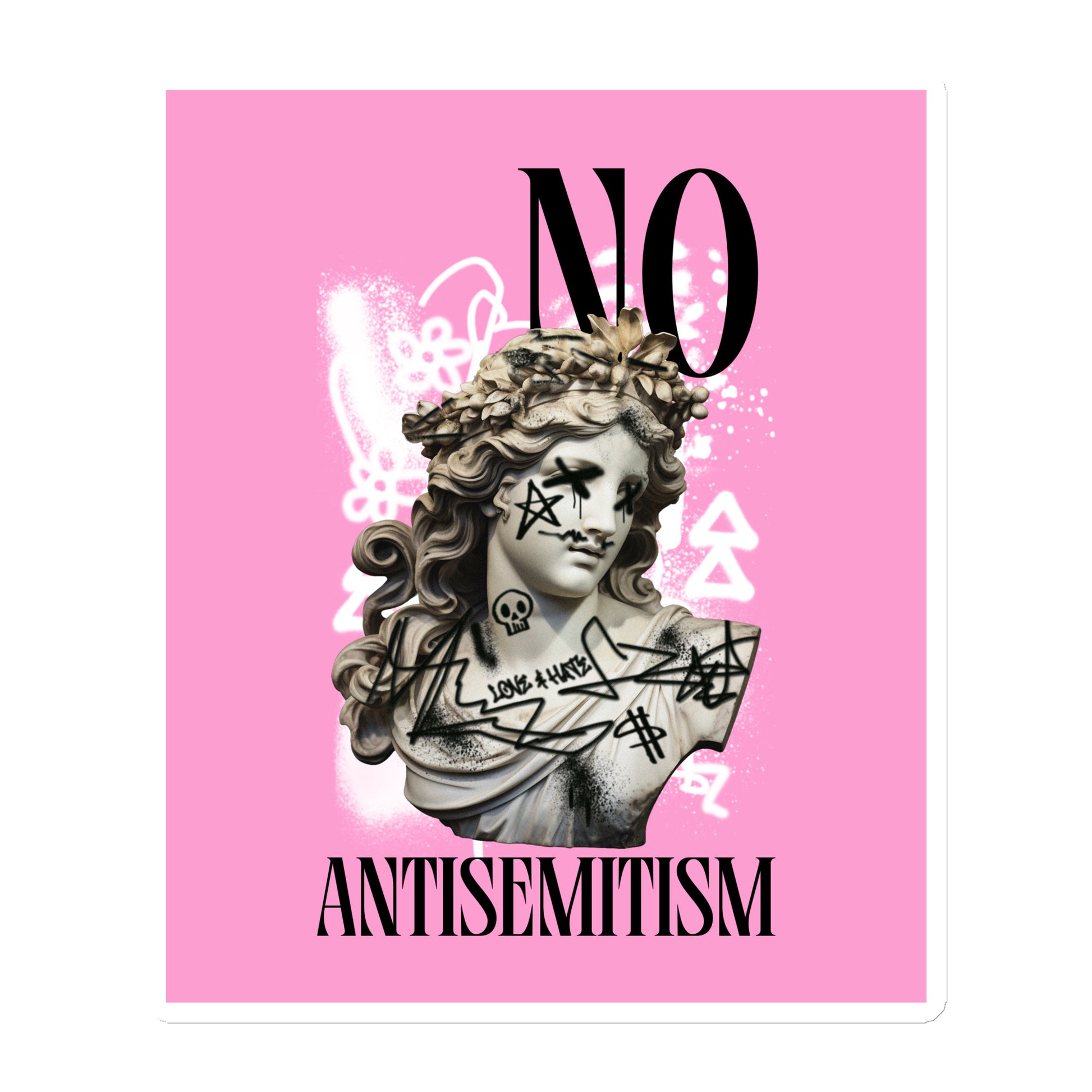 Graffiti Statue Anthem | No Antisemitism | Die-Cut Magnet