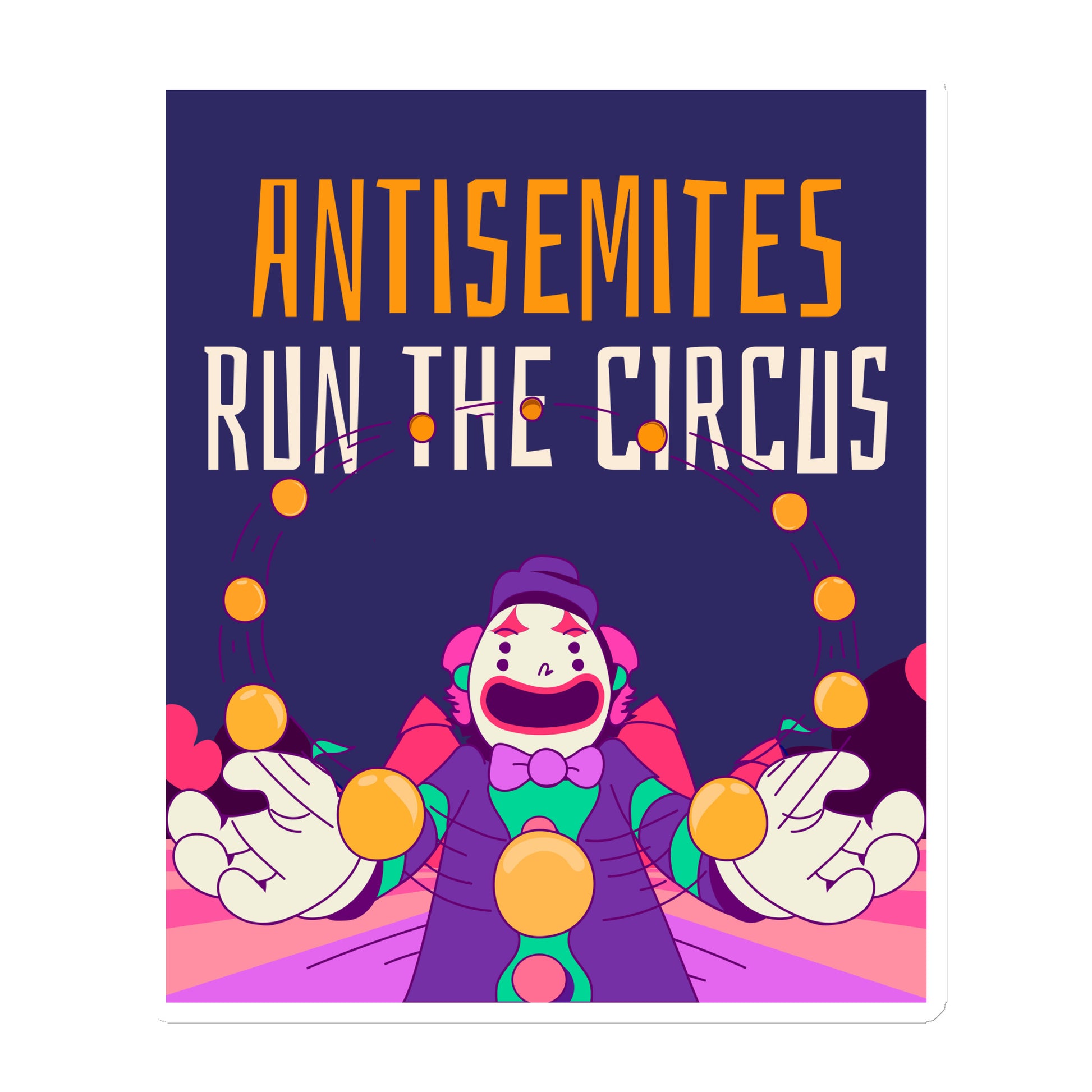 Antisemitic Clowns | Die-Cut Magnet