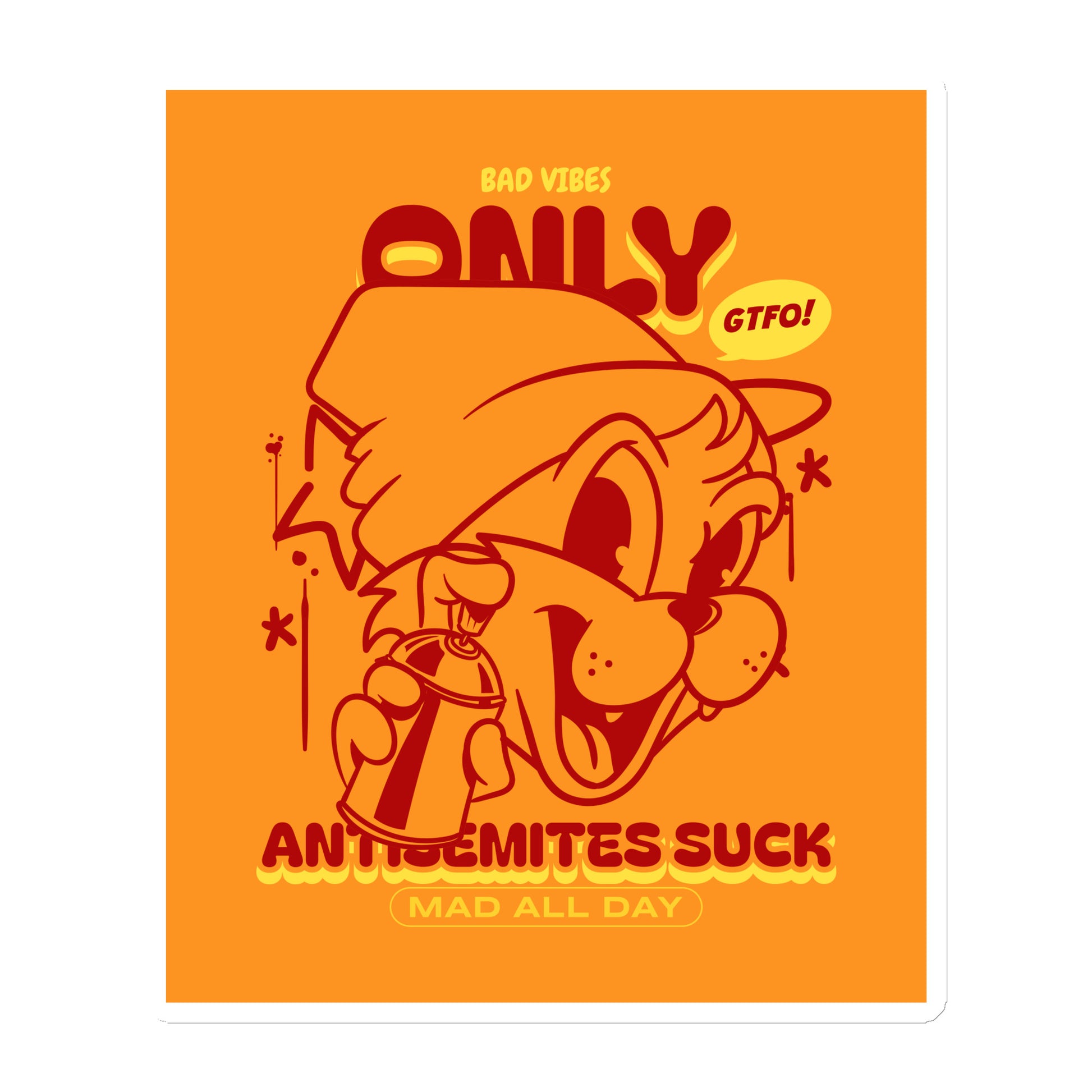 Streetart Graffiti Cartoon | Antisemitism | Die-Cut Magnet