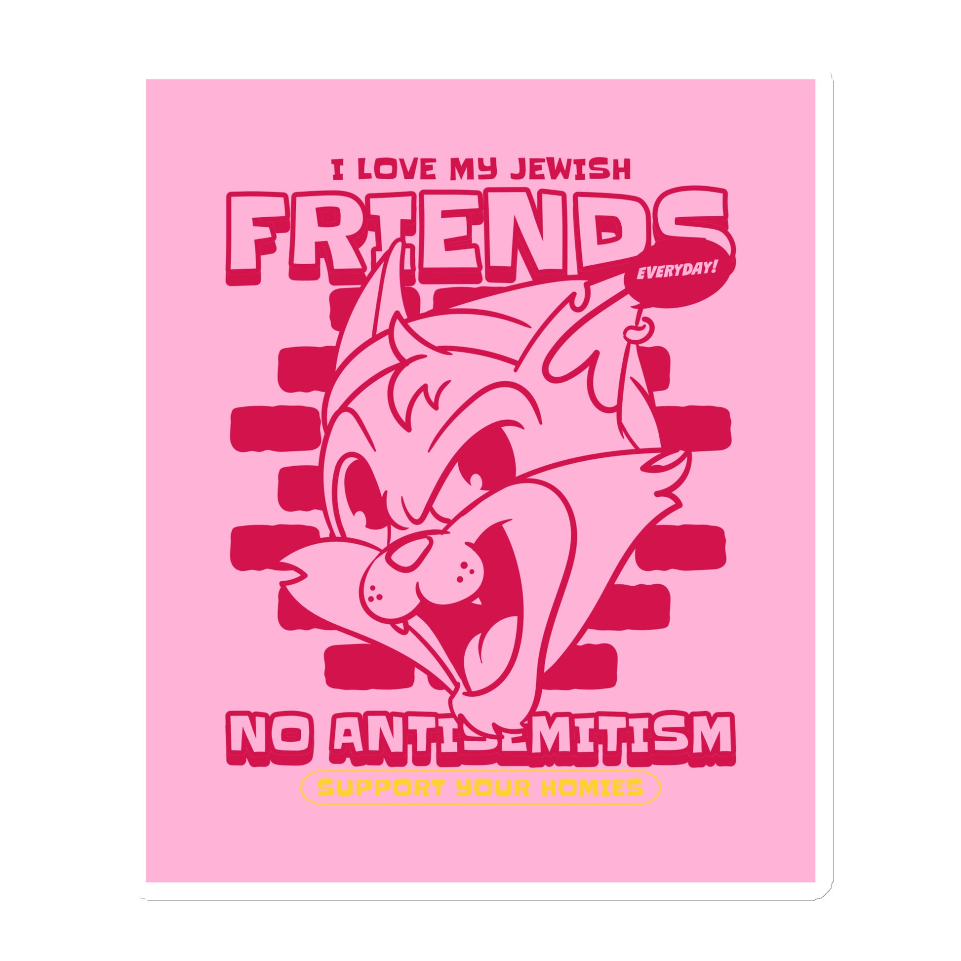 Streetart Graffiti Cartoon | Antisemitism | Die-Cut Magnet