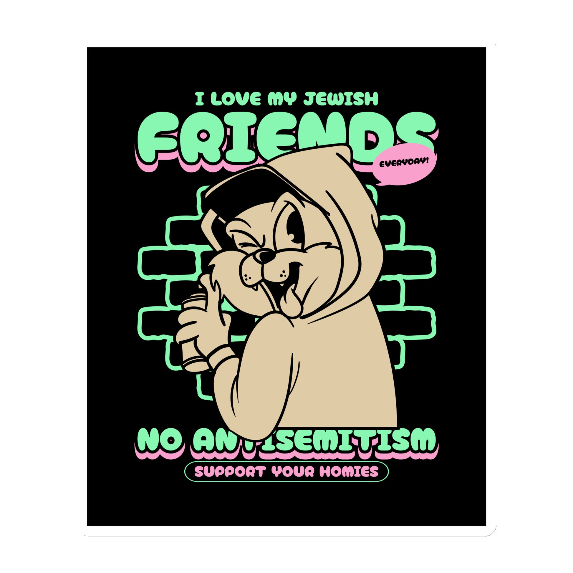 Streetart Graffiti Cartoon | Antisemitism | Die-Cut Magnet
