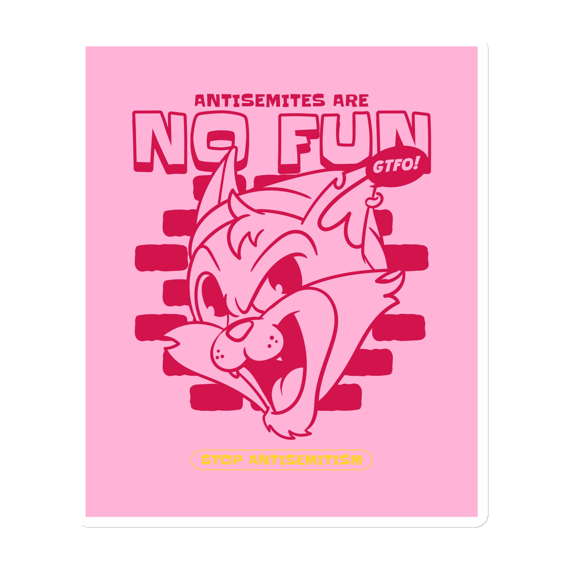 Streetart Graffiti Cartoon | Antisemitism | Die-Cut Magnet
