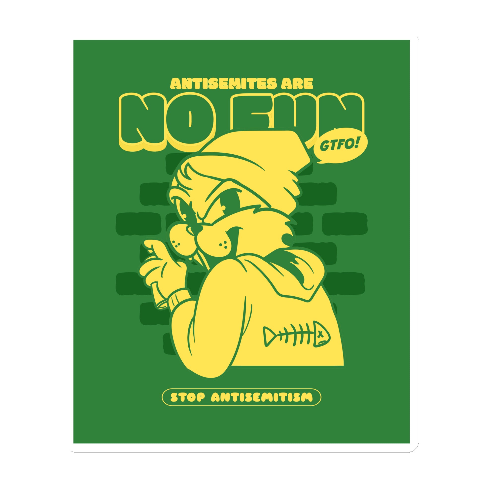 Streetart Graffiti Cartoon | Antisemitism | Die-Cut Magnet