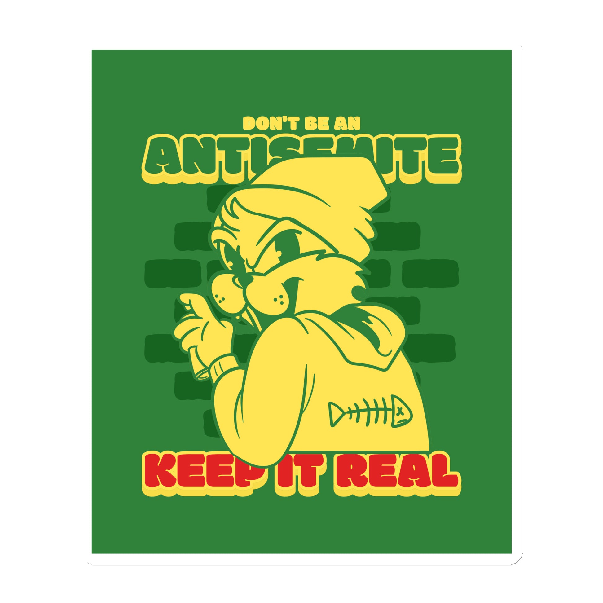 Streetart Graffiti Cartoon | Antisemitism | Die-Cut Magnet