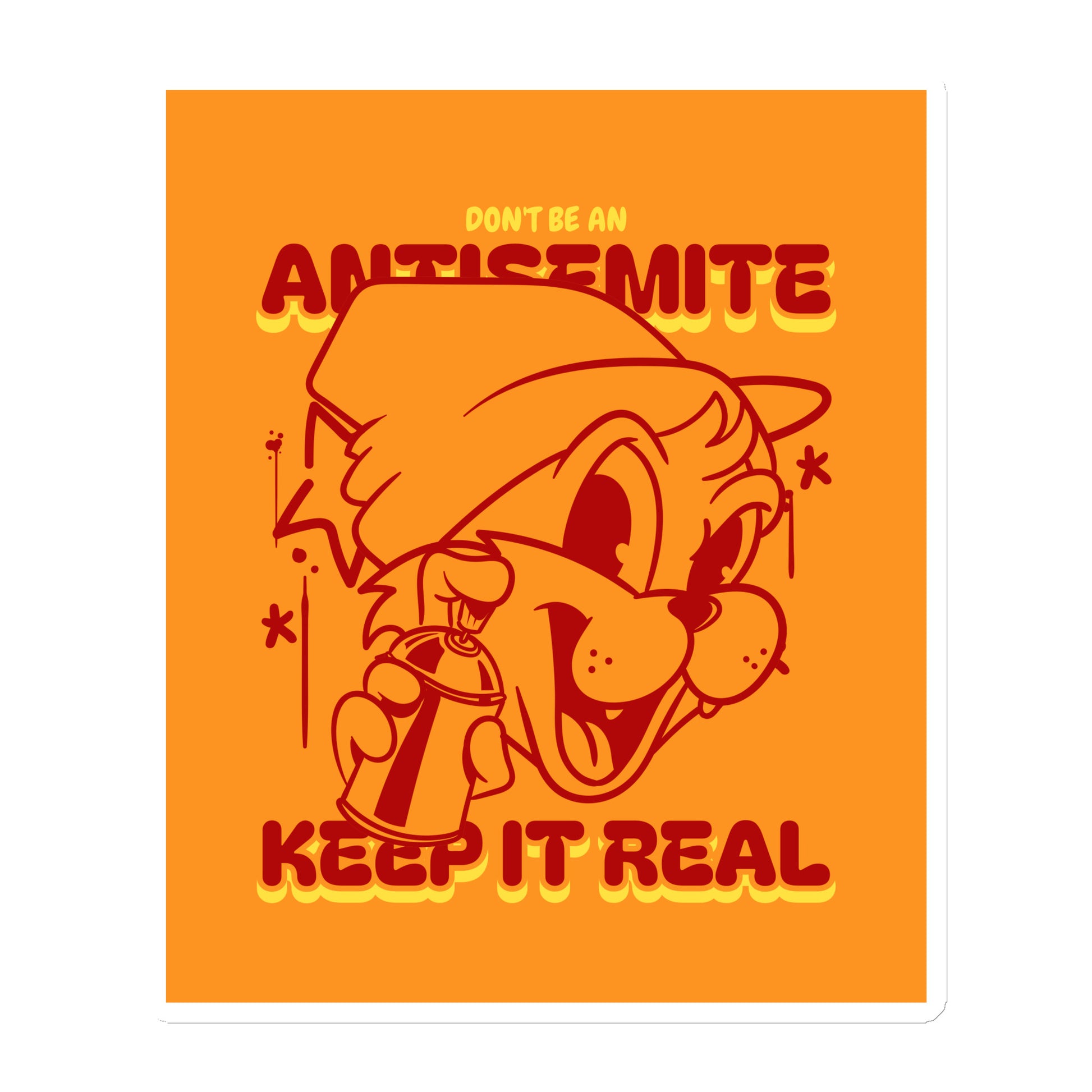 Streetart Graffiti Cartoon | Antisemitism | Die-Cut Magnet