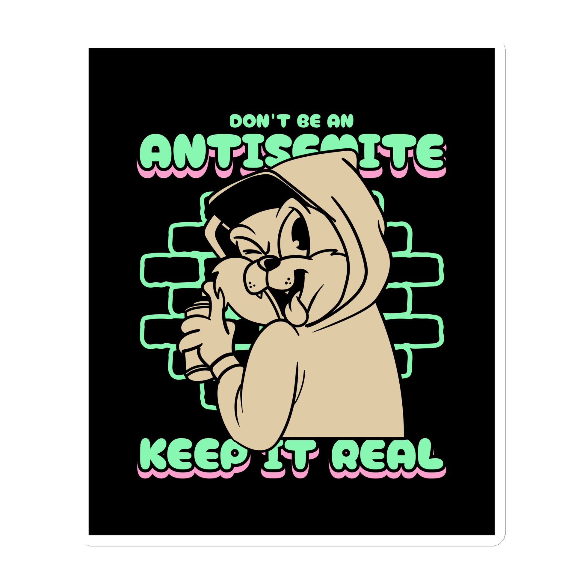 Streetart Graffiti Cartoon | Antisemitism | Die-Cut Magnet