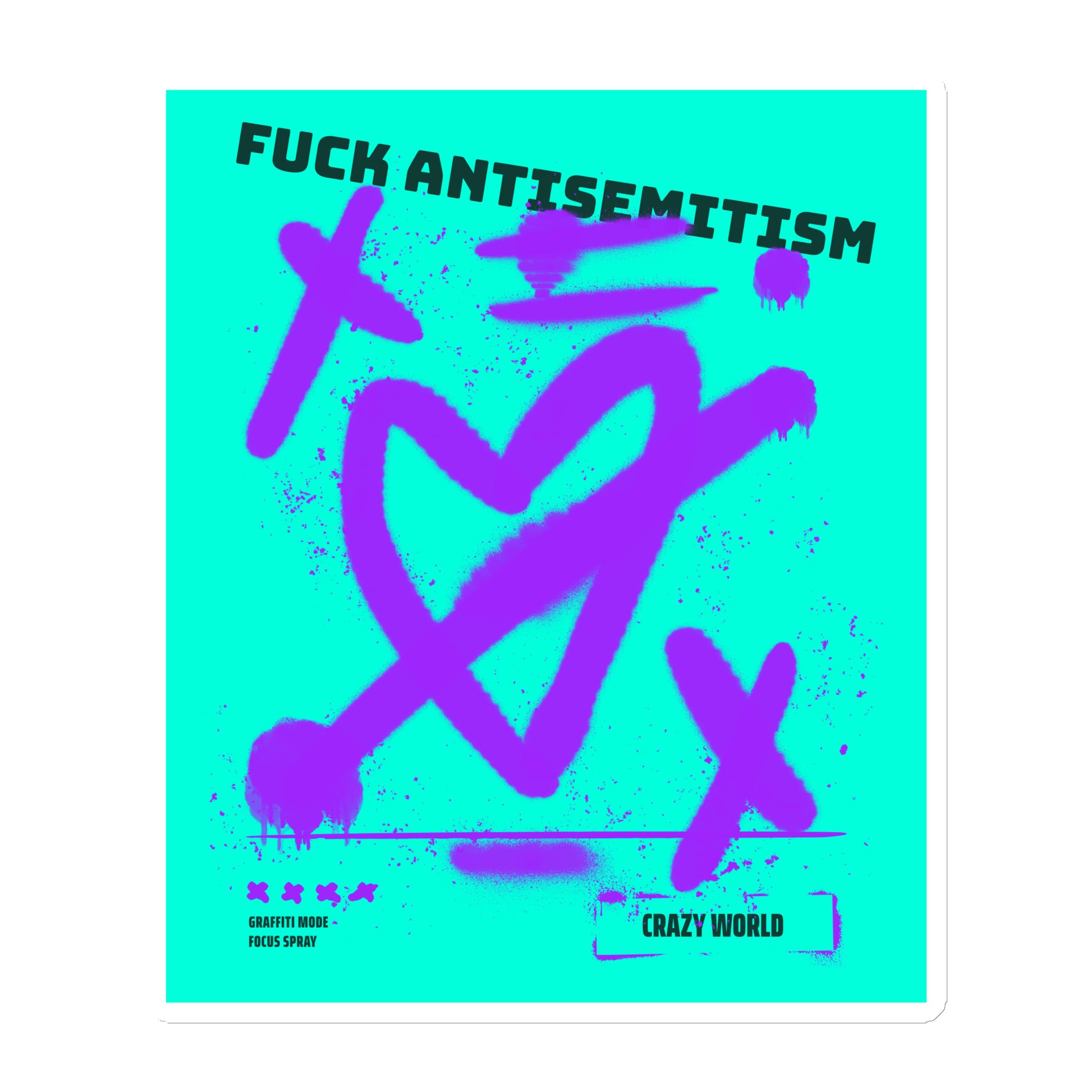 Fuck Antisemitism Graffiti | Die-Cut Magnet