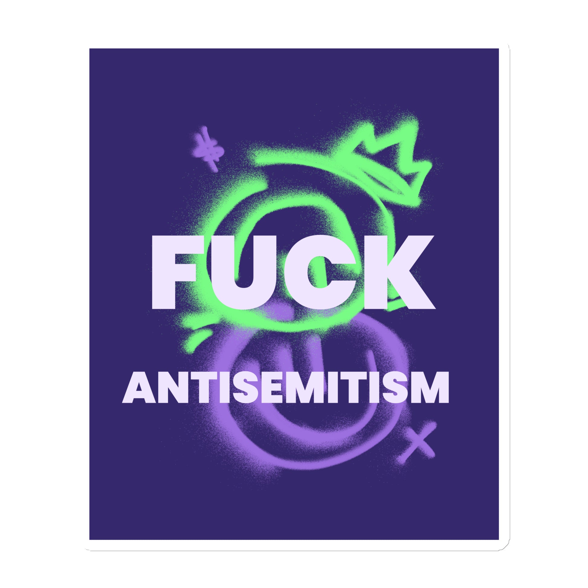Fuck Antisemitism Graffiti | Die-Cut Magnet