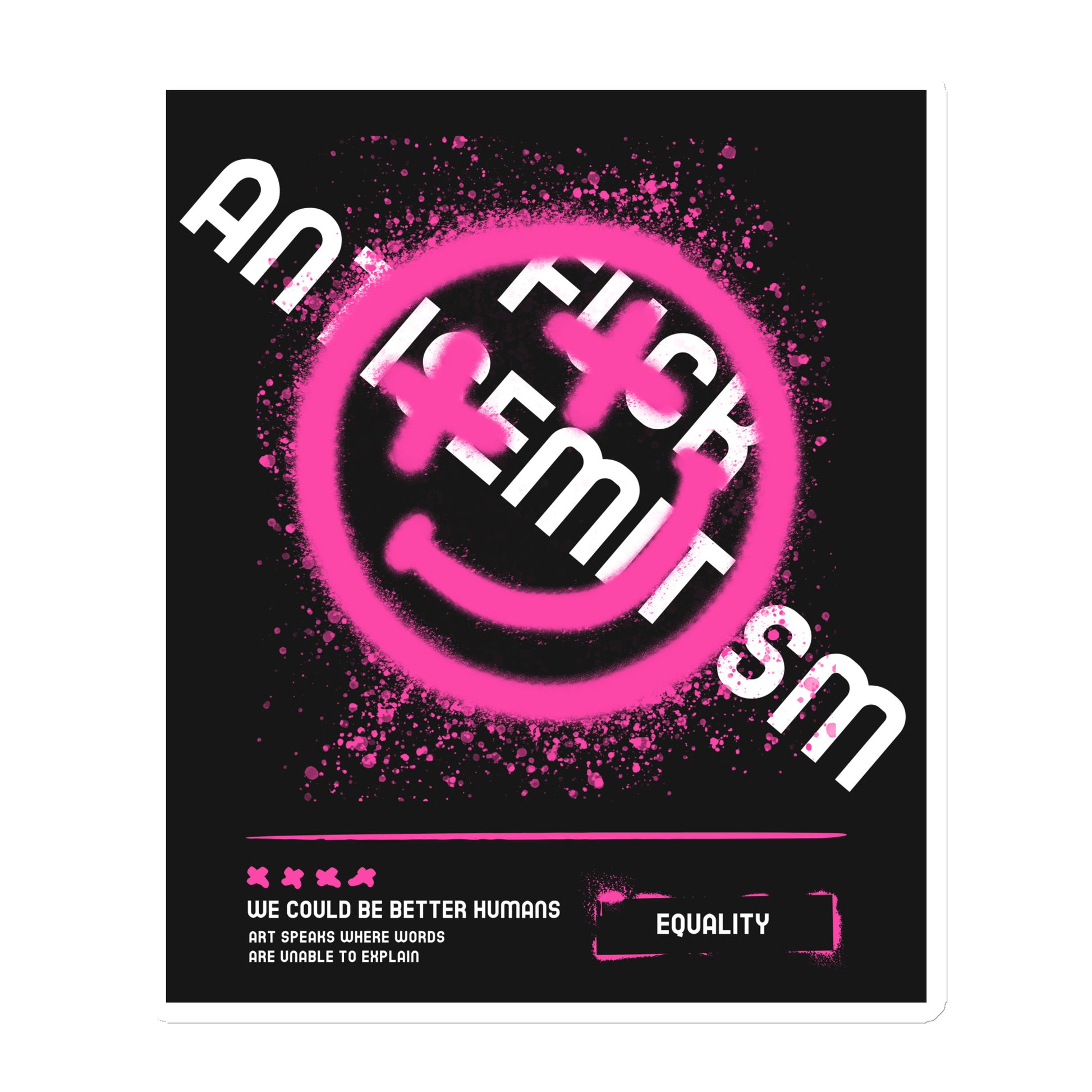 Fuck Antisemitism Graffiti | Die-Cut Magnet