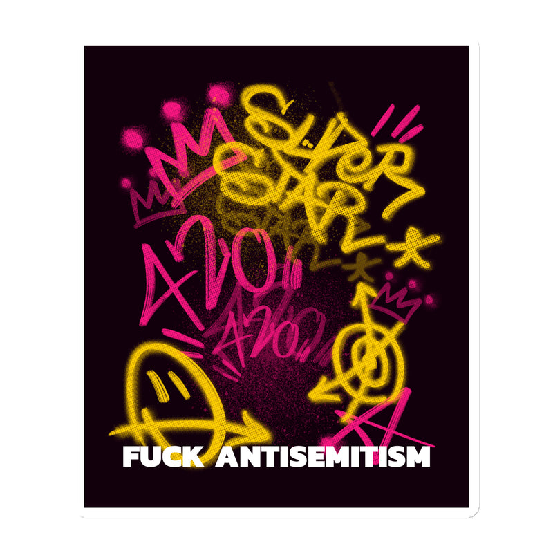 Fuck Antisemitism Graffiti | Die-Cut Magnet