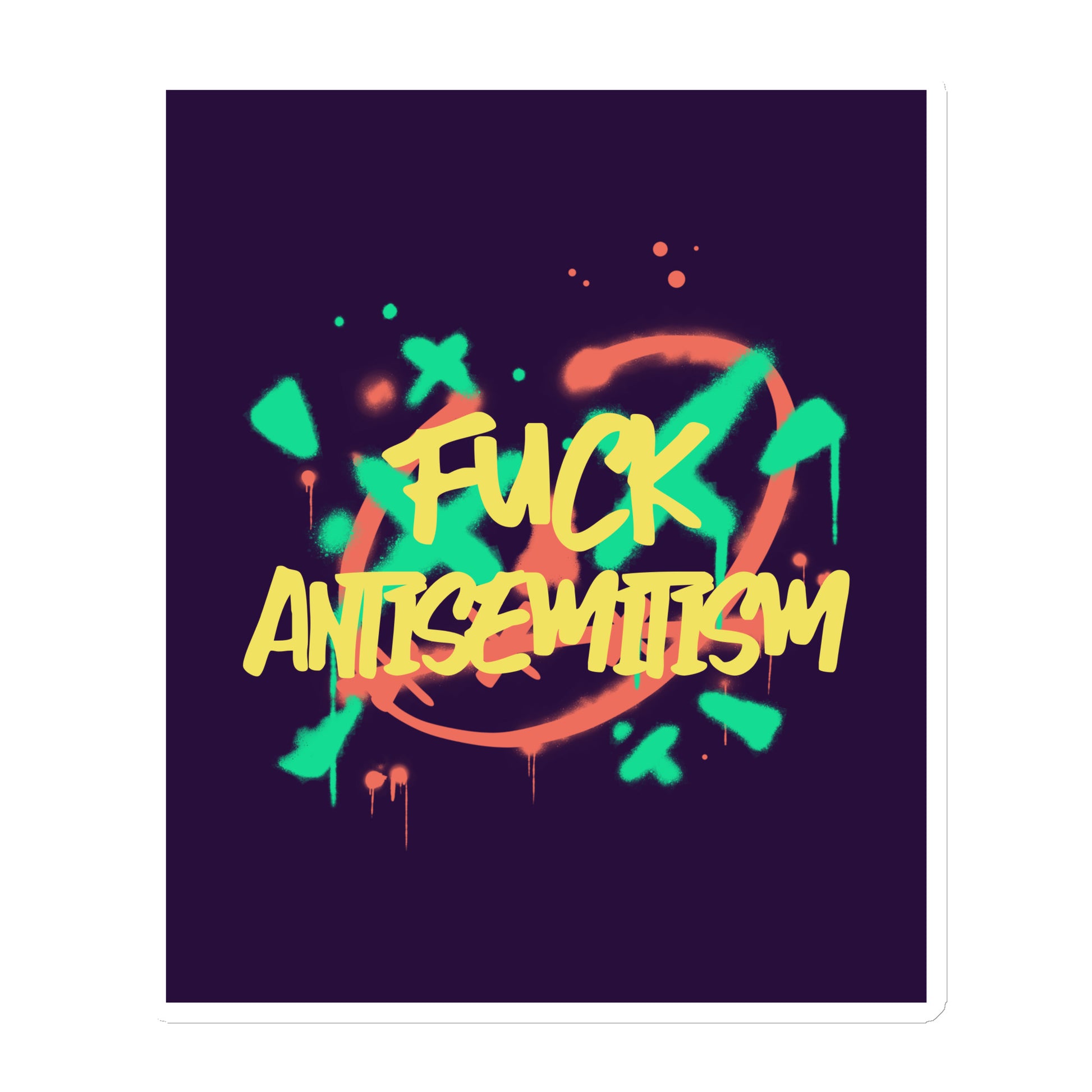 Fuck Antisemitism Graffiti | Die-Cut Magnet