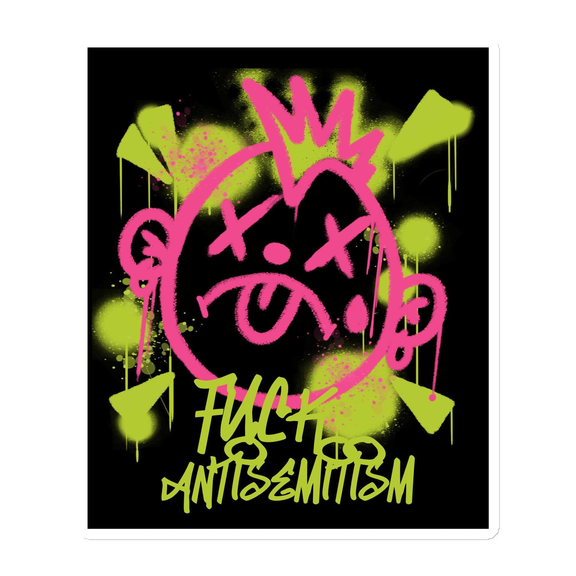 Fuck Antisemitism Graffiti | Die-Cut Magnet