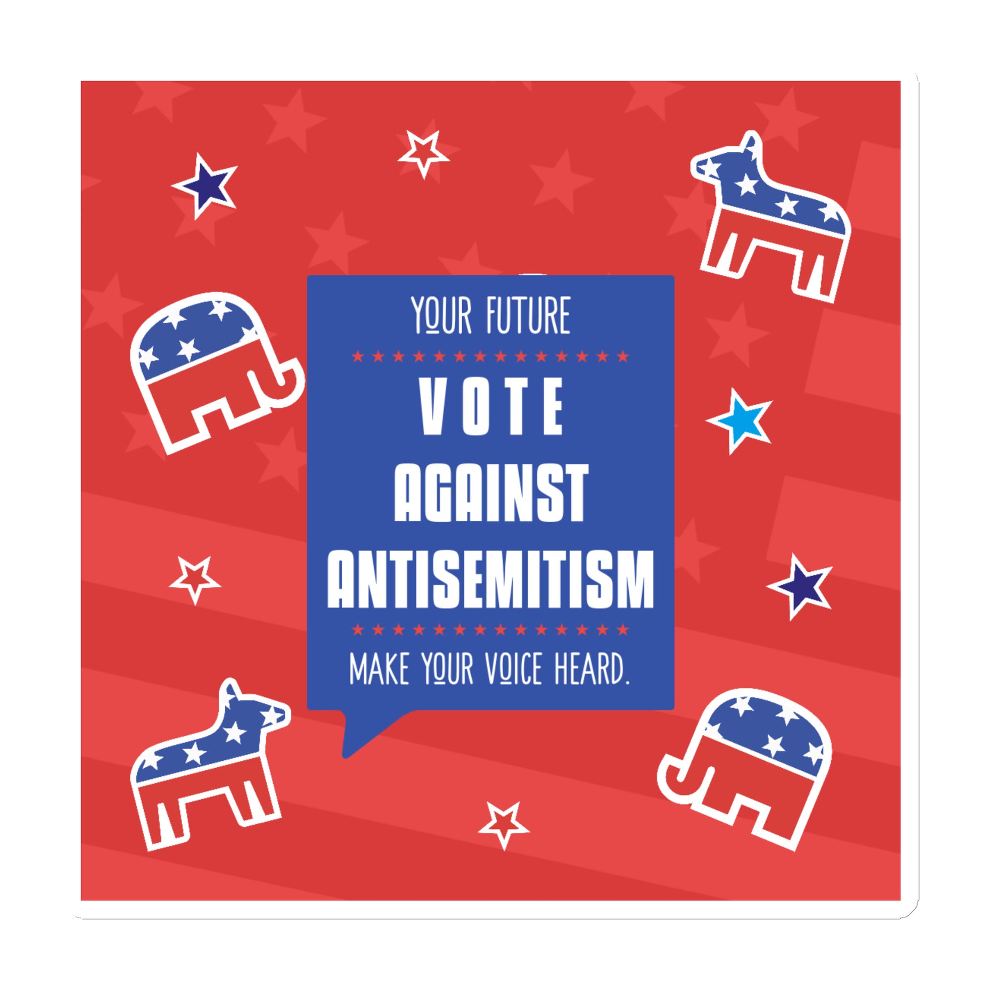 Vote Against Antisemitism | Die-Cut Magnet