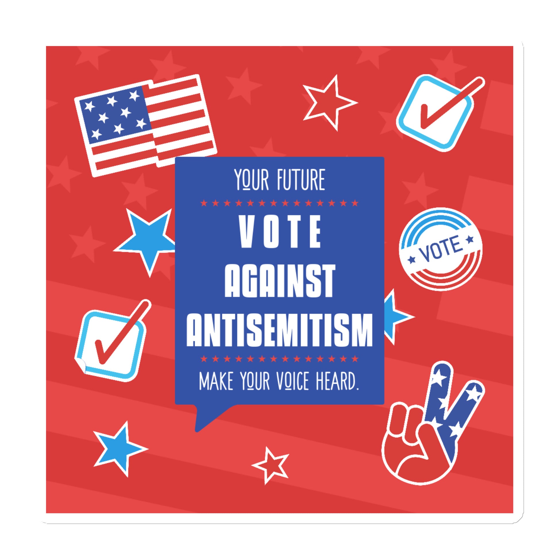 Vote Against Antisemitism | Die-Cut Magnet