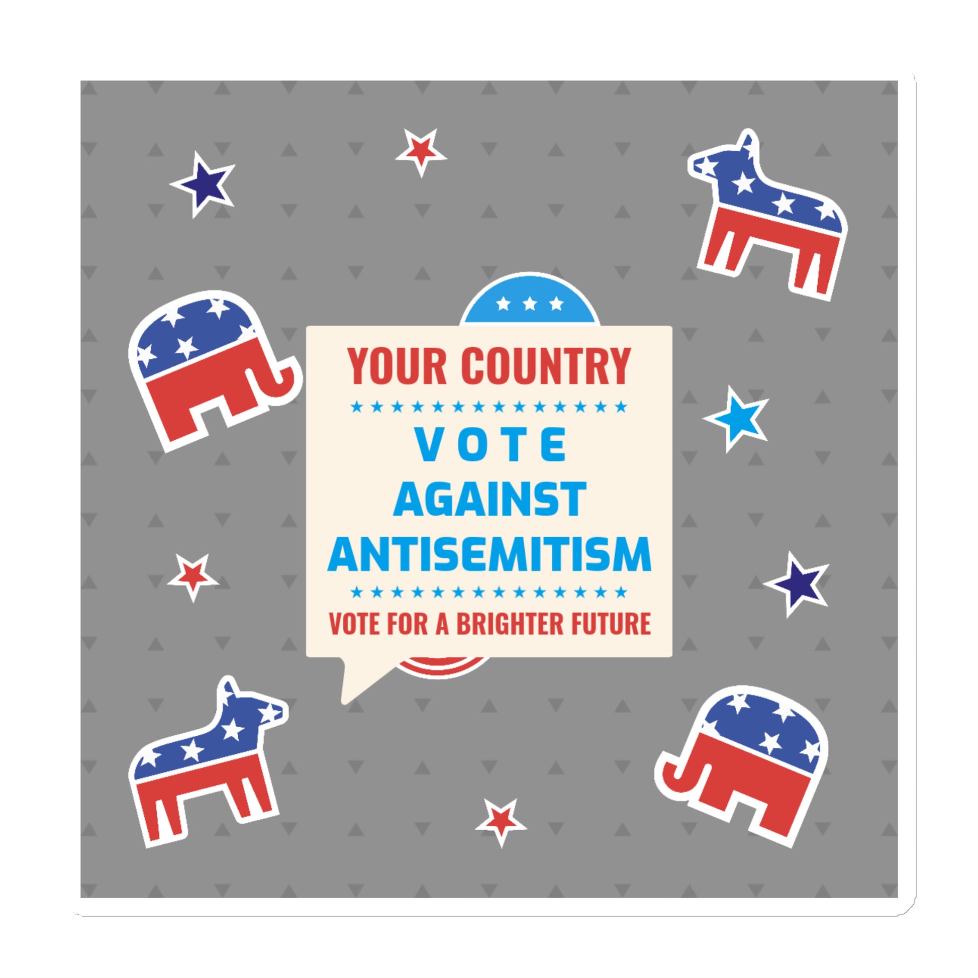 Vote Against Antisemitism | Die-Cut Magnet