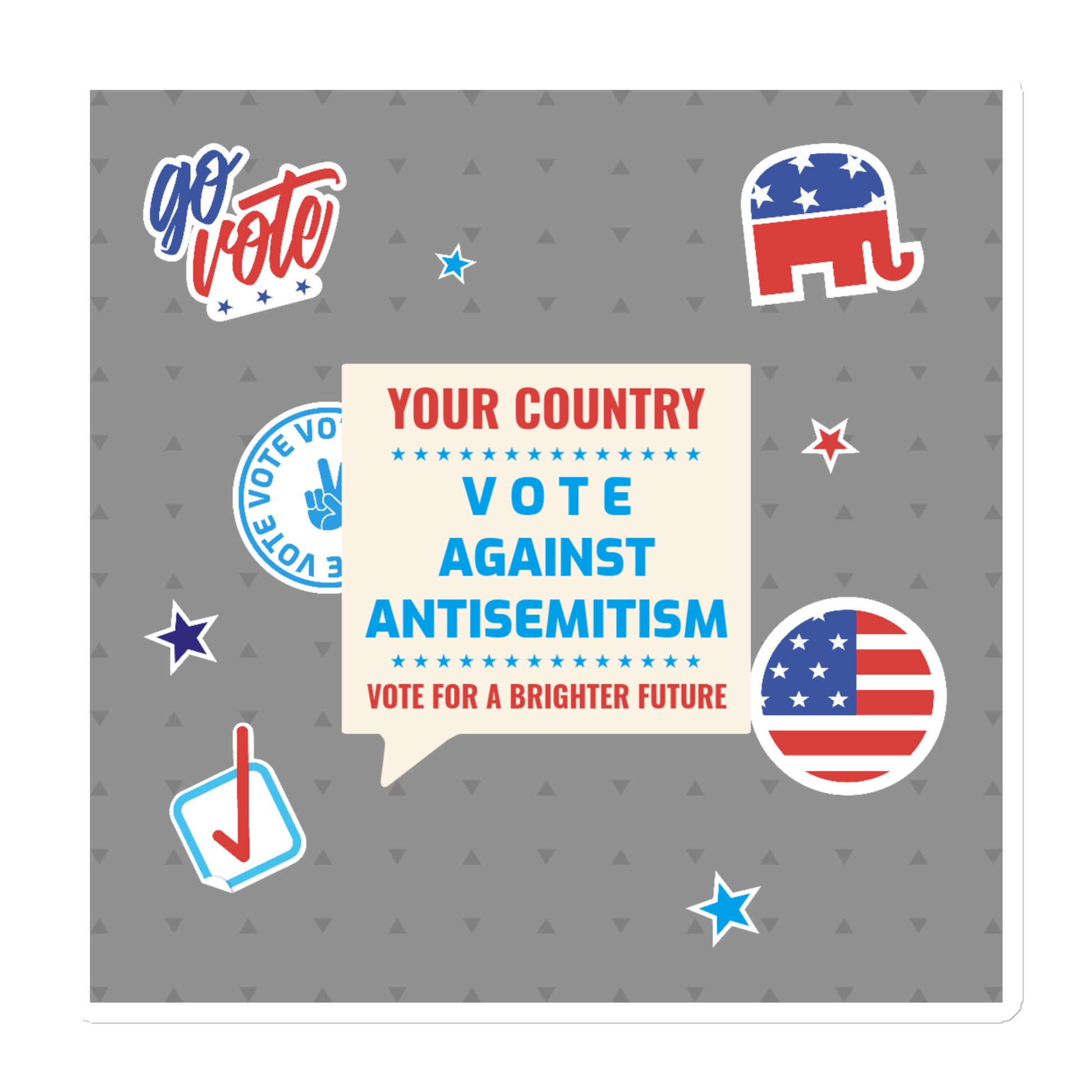 Vote Against Antisemitism | Die-Cut Magnet