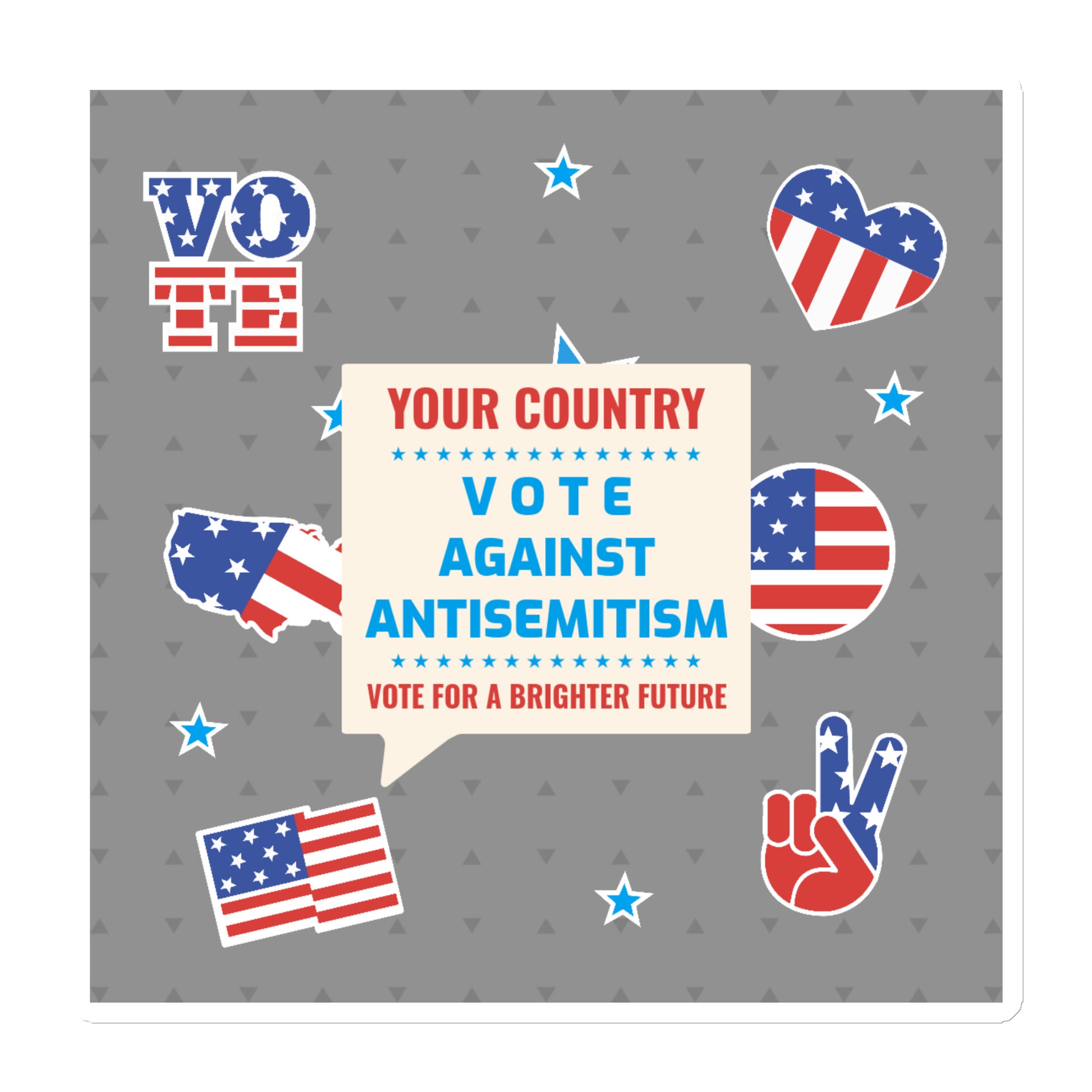 Vote Against Antisemitism | Die-Cut Magnet