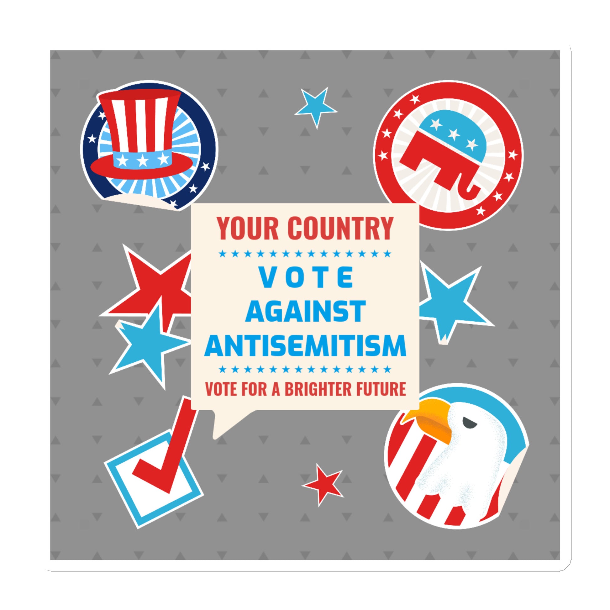 Vote Against Antisemitism | Die-Cut Magnet