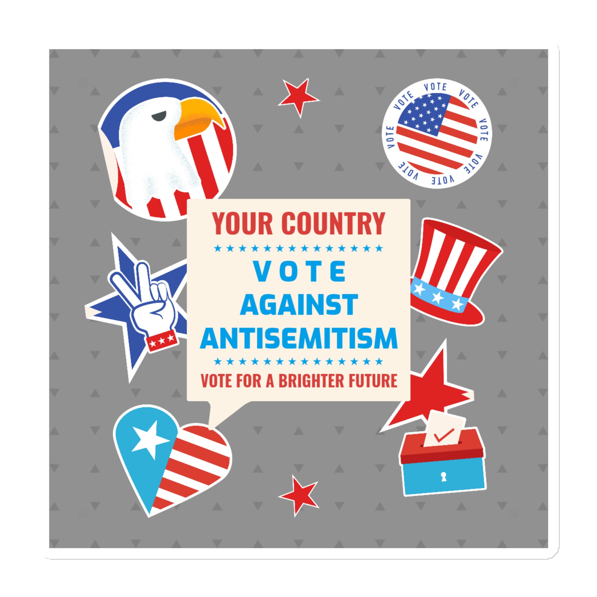 Vote Against Antisemitism | Die-Cut Magnet
