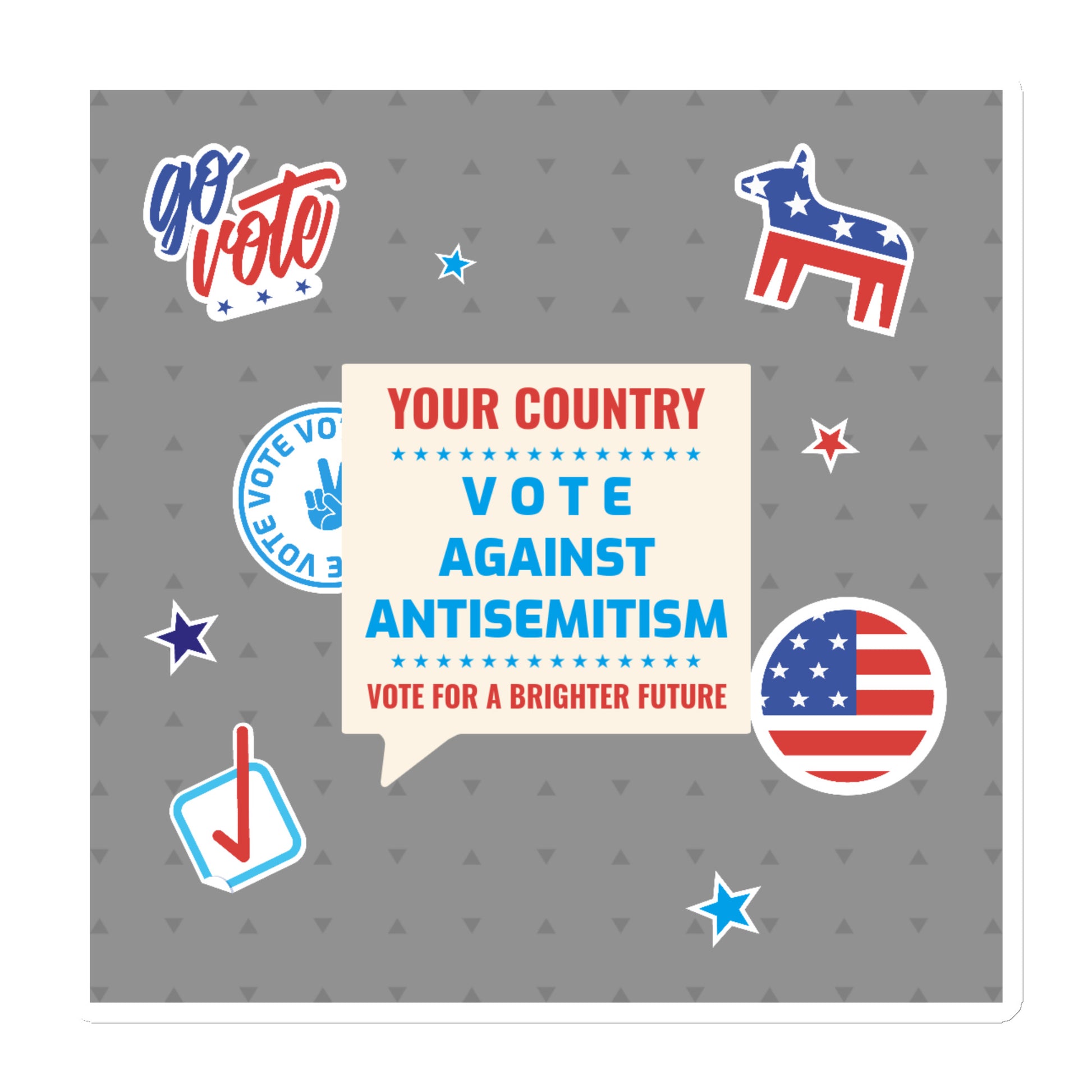Vote Against Antisemitism | Die-Cut Magnet