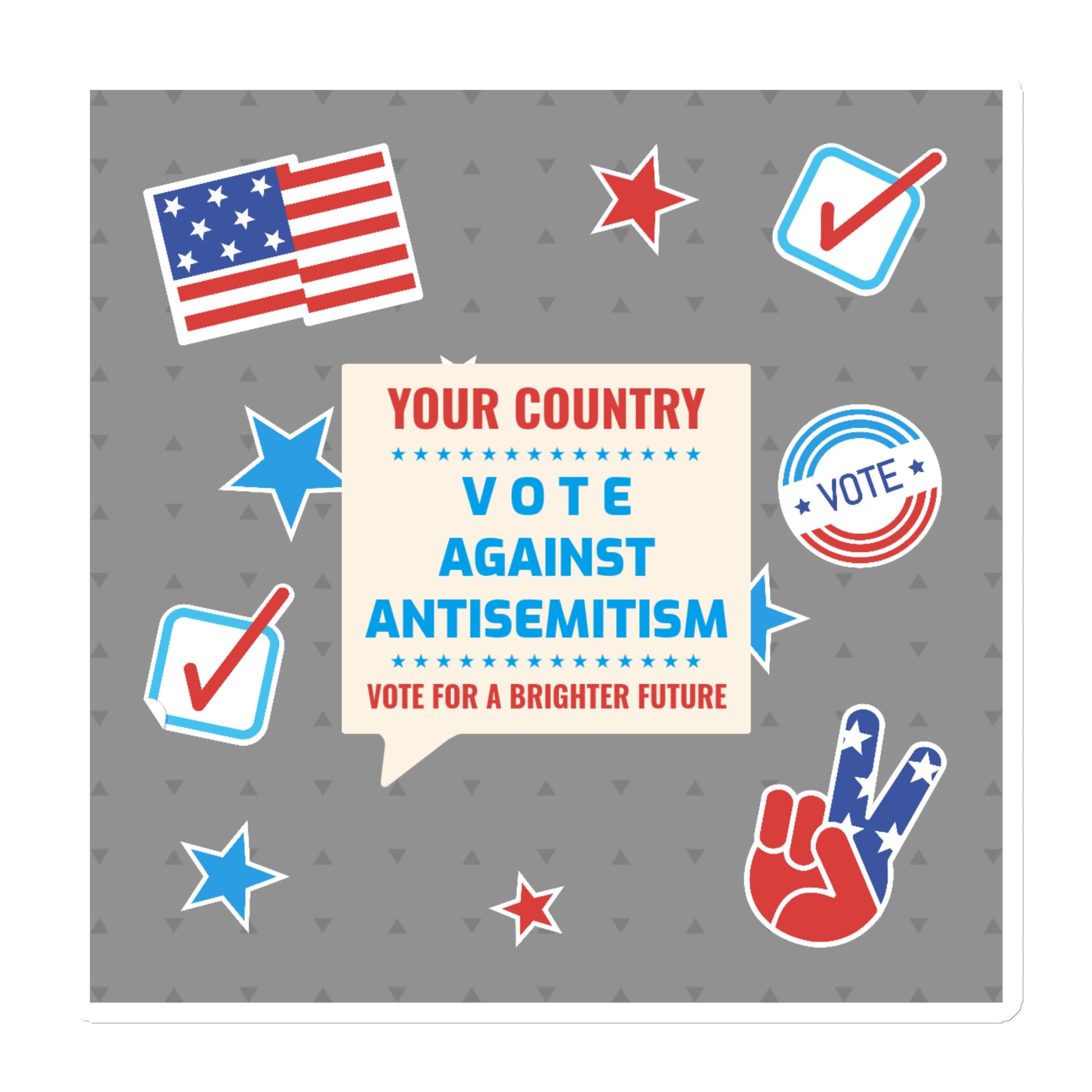 Vote Against Antisemitism | Die-Cut Magnet