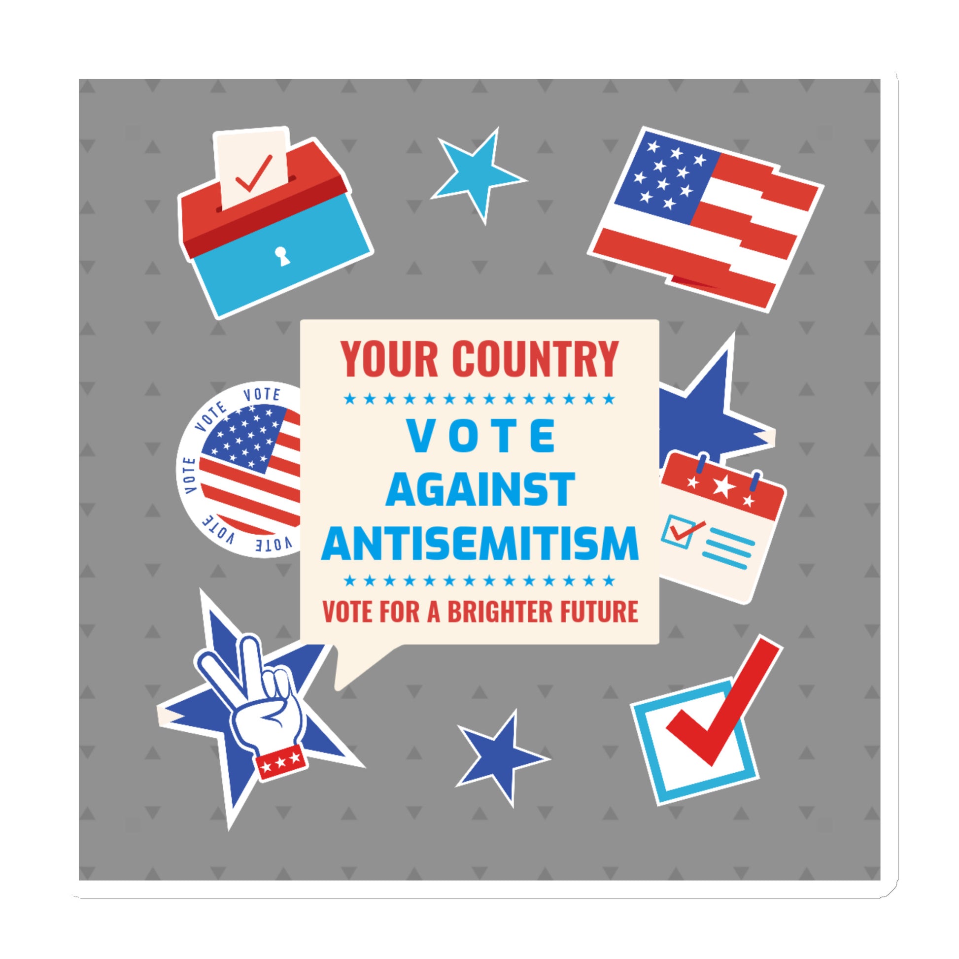 Vote Against Antisemitism | Die-Cut Magnet