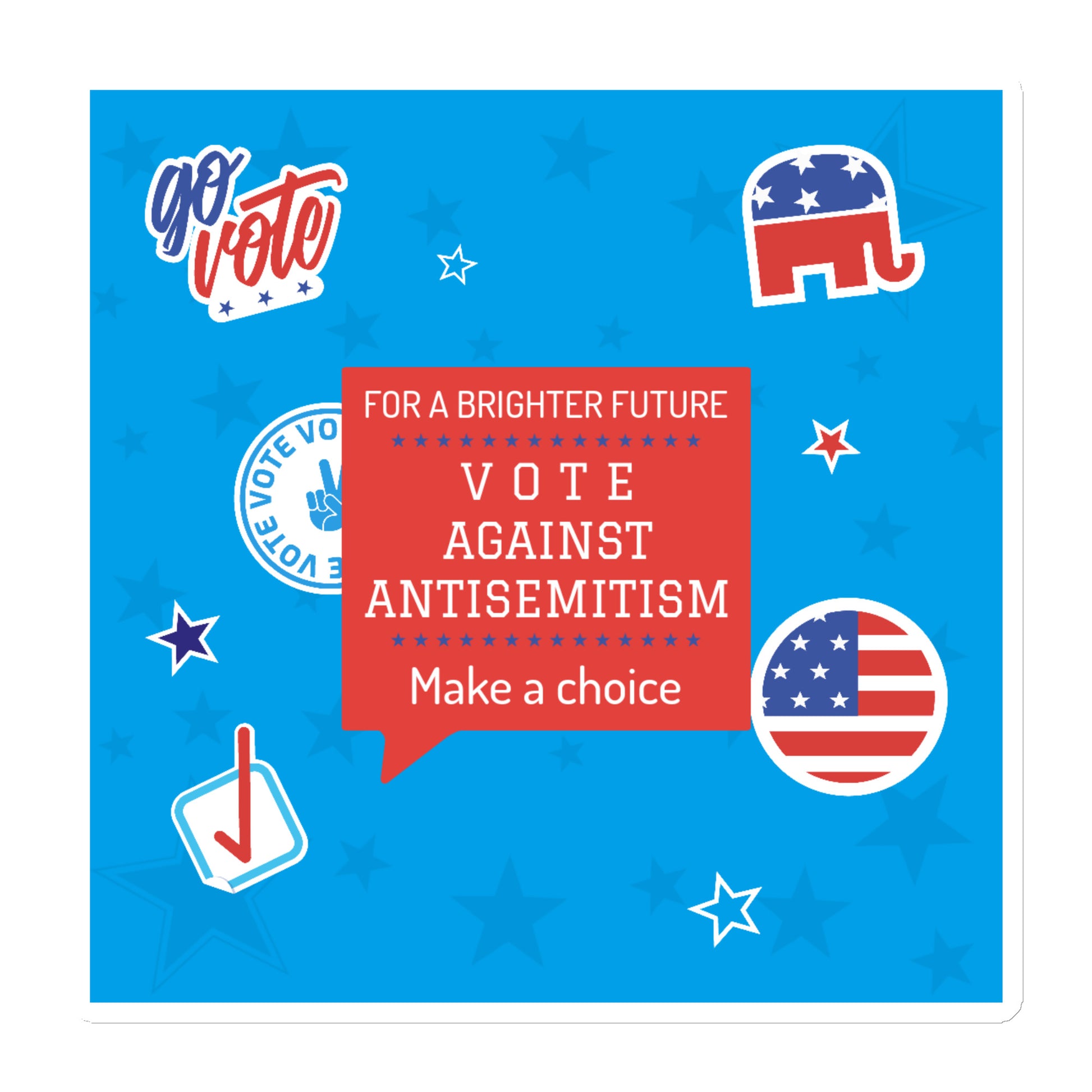Vote Against Antisemitism | Die-Cut Magnet