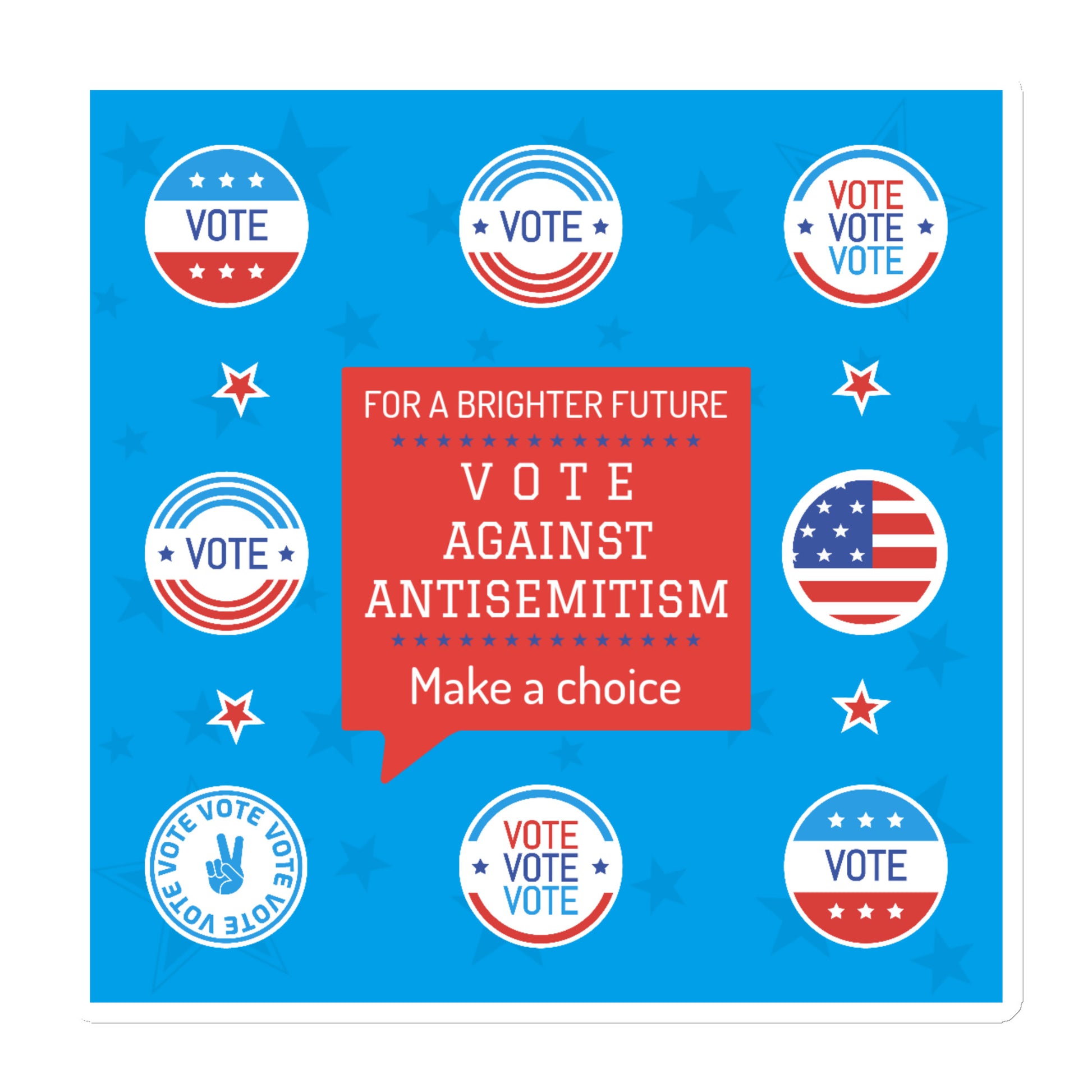 Vote Against Antisemitism | Die-Cut Magnet