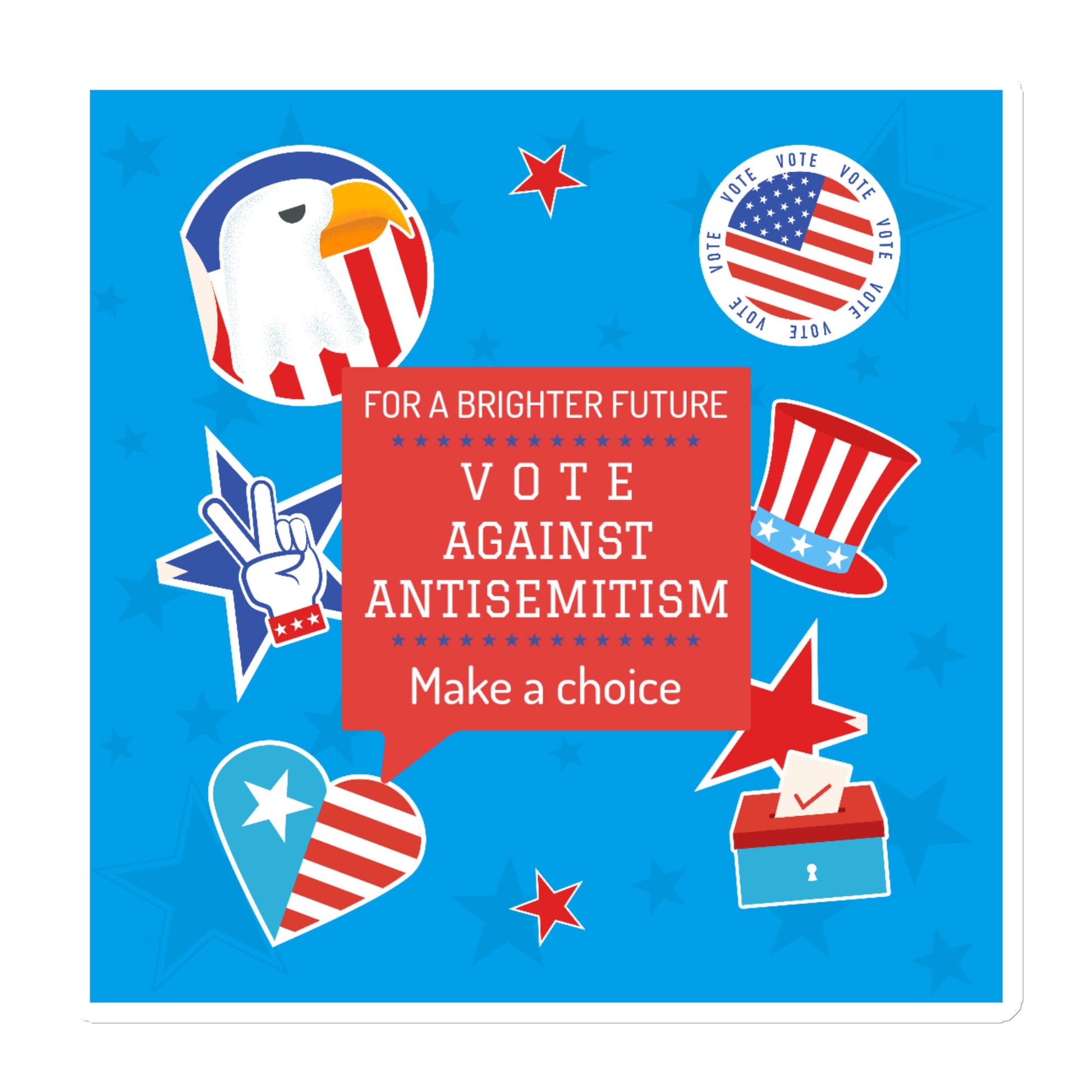 Vote Against Antisemitism | Die-Cut Magnet
