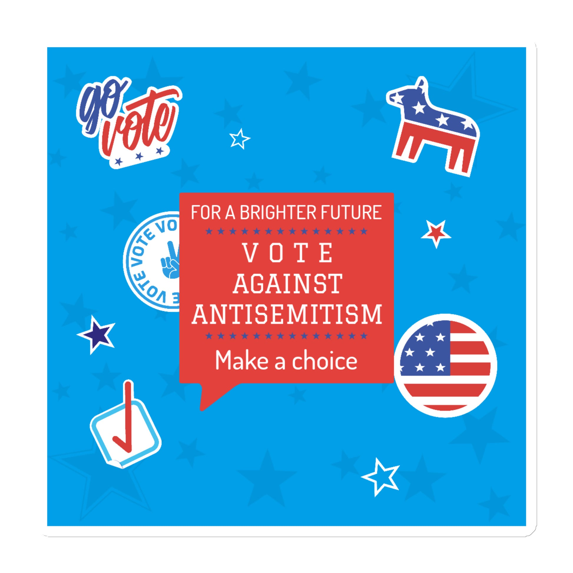 Vote Against Antisemitism | Die-Cut Magnet
