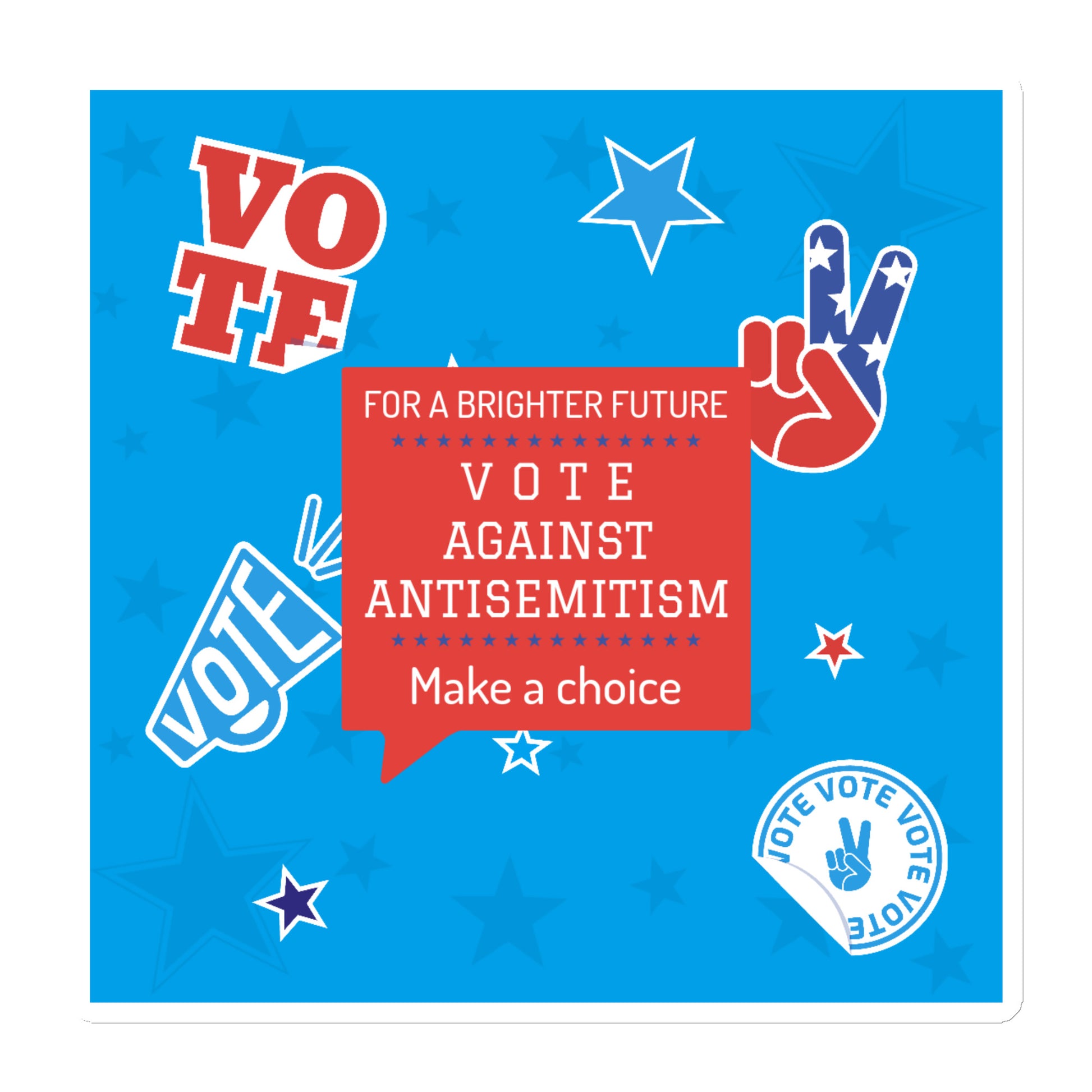 Vote Against Antisemitism | Die-Cut Magnet