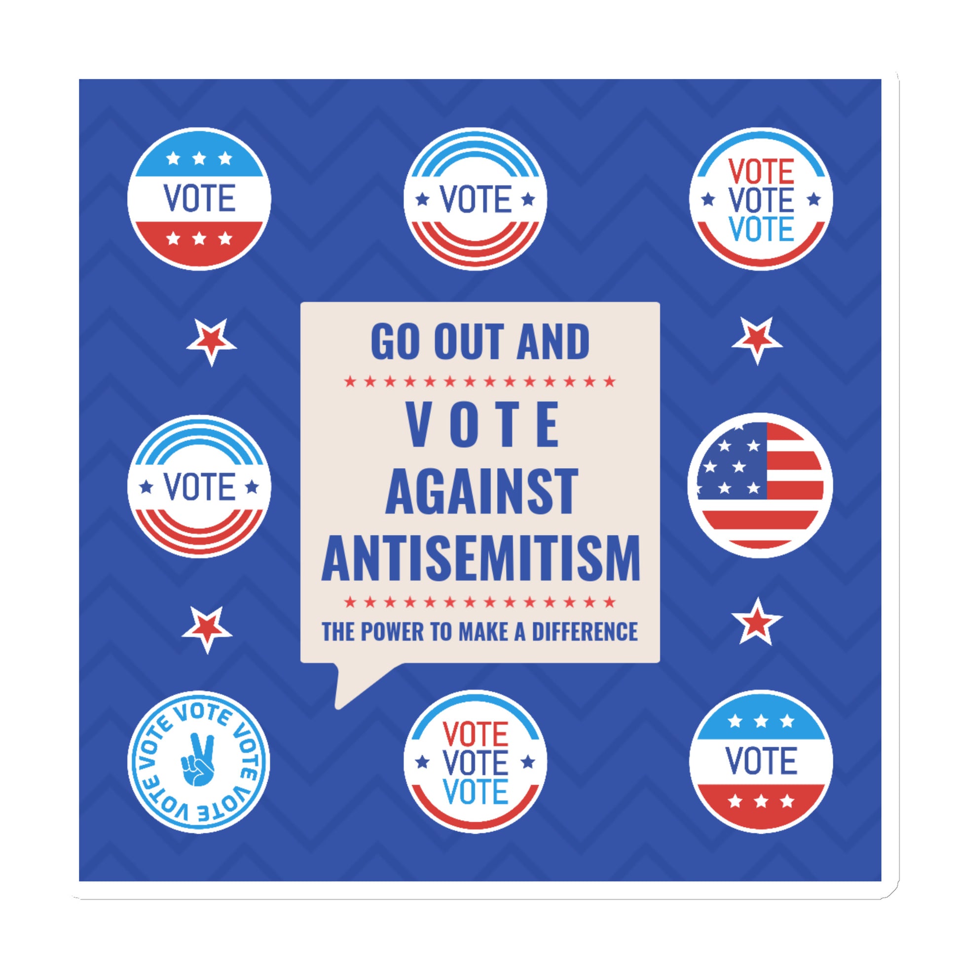 Vote Against Antisemitism | Die-Cut Magnet
