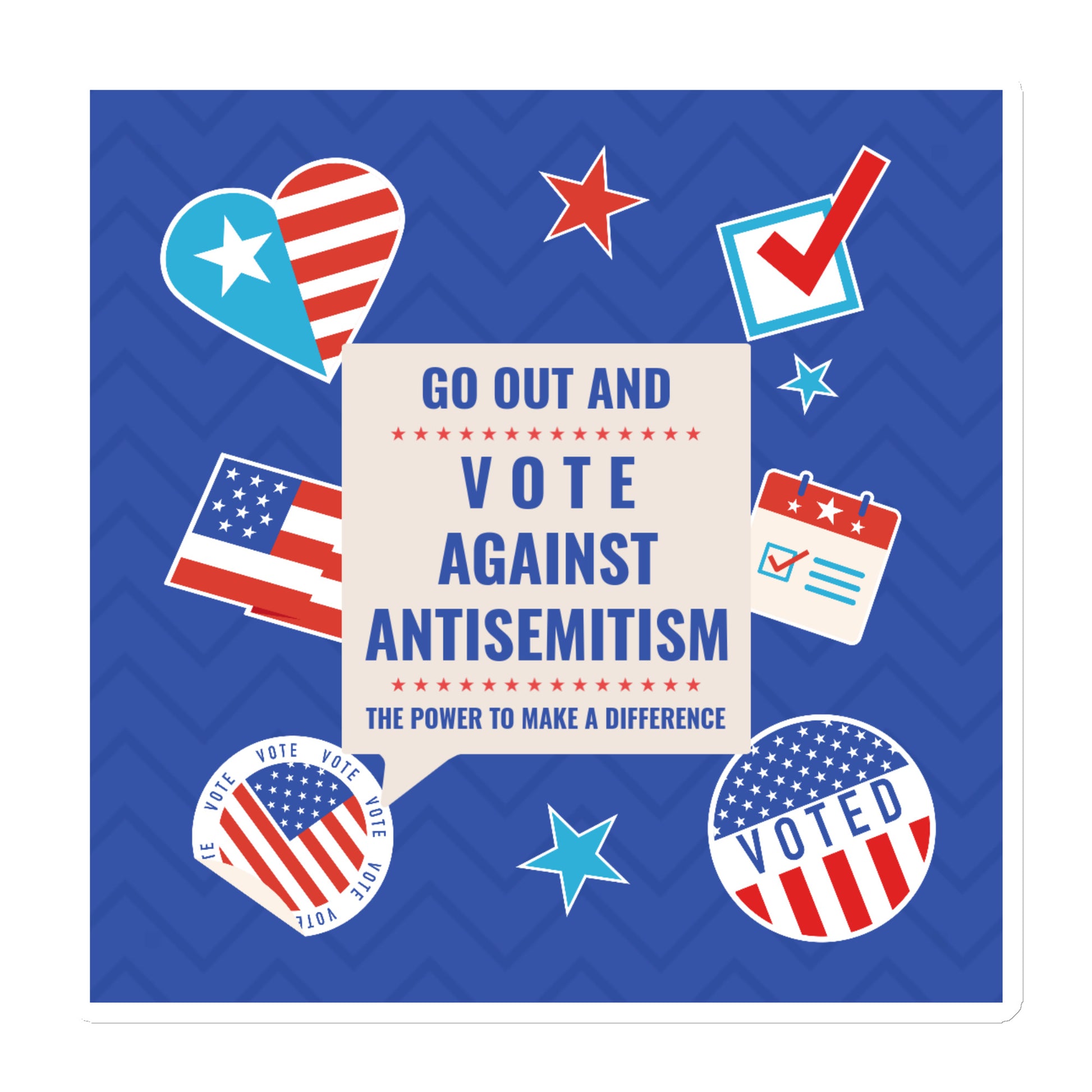 Vote Against Antisemitism | Die-Cut Magnet