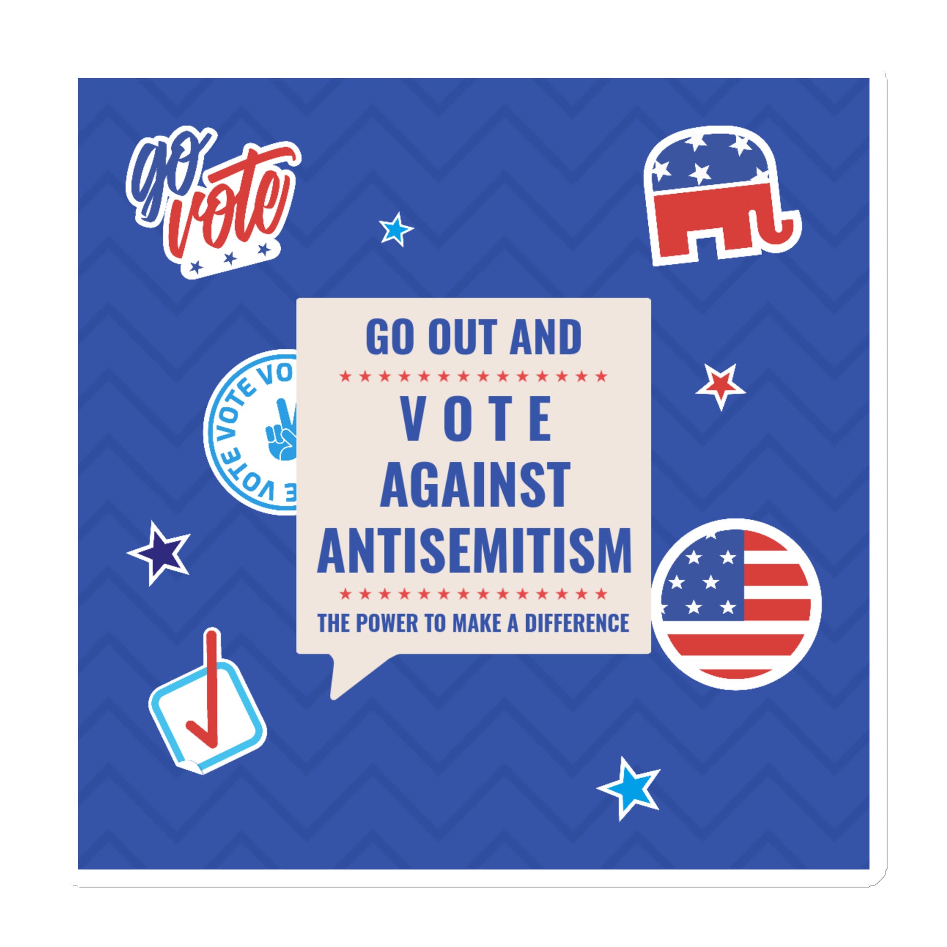 Vote Against Antisemitism | Die-Cut Magnet