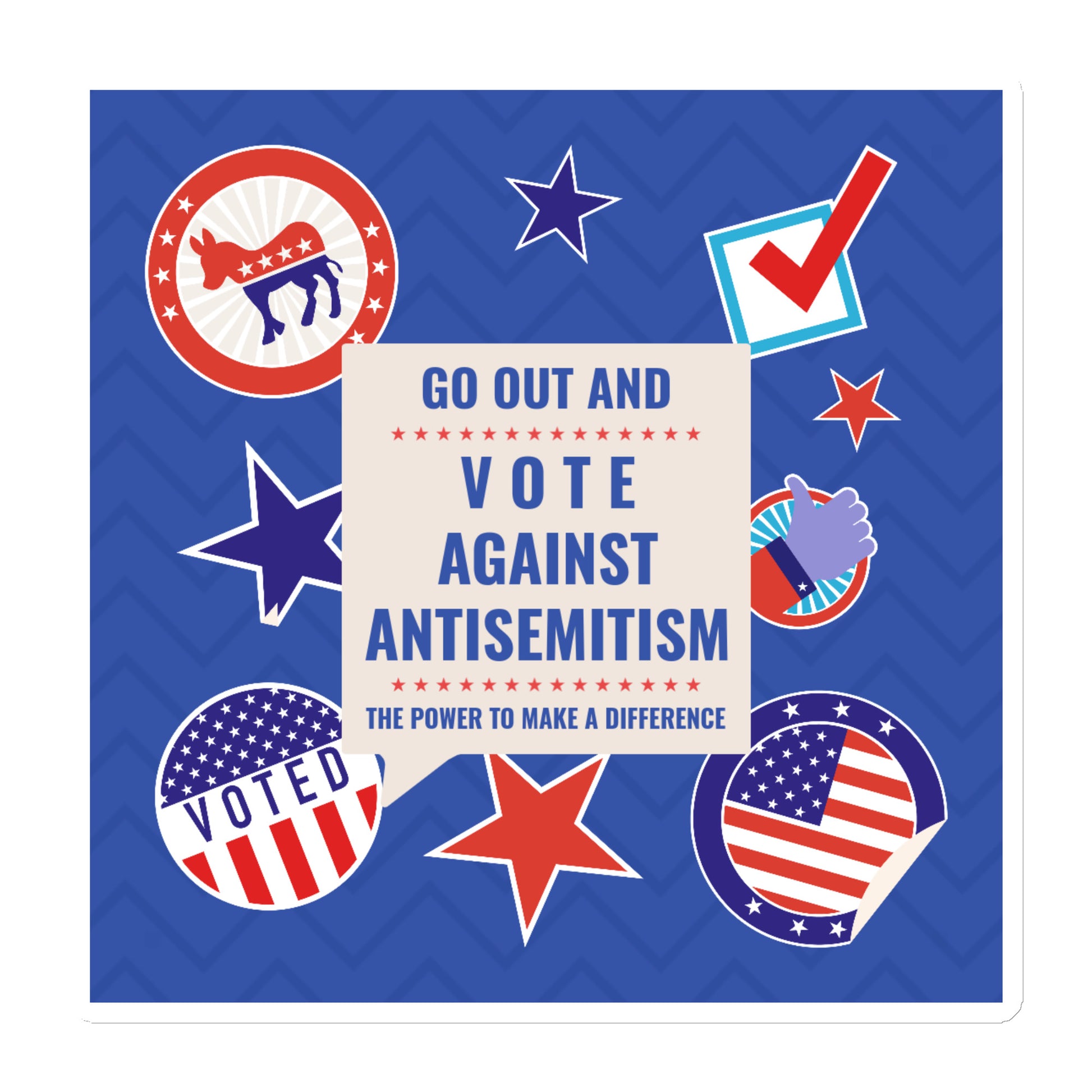 Vote Against Antisemitism | Die-Cut Magnet