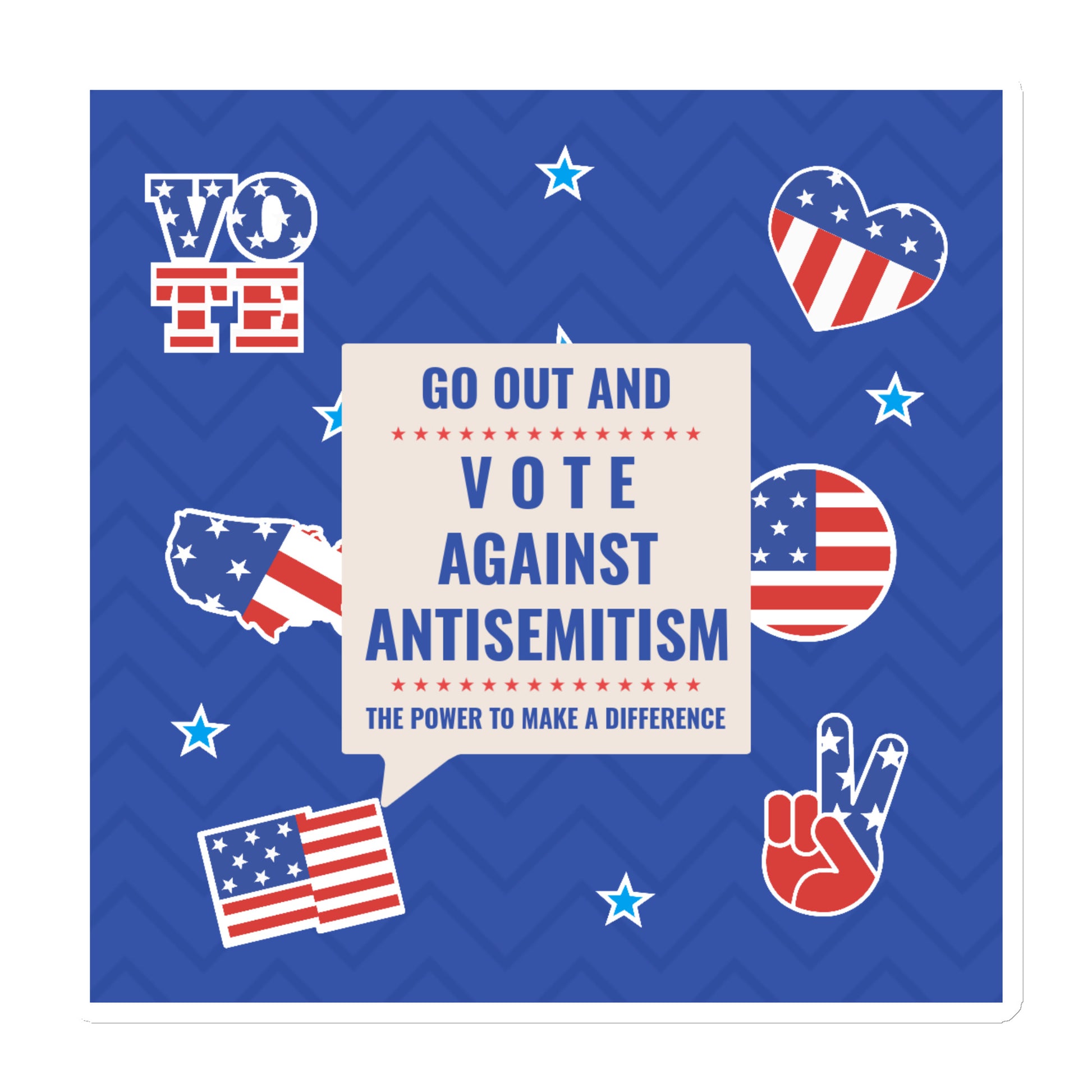 Vote Against Antisemitism | Die-Cut Magnet