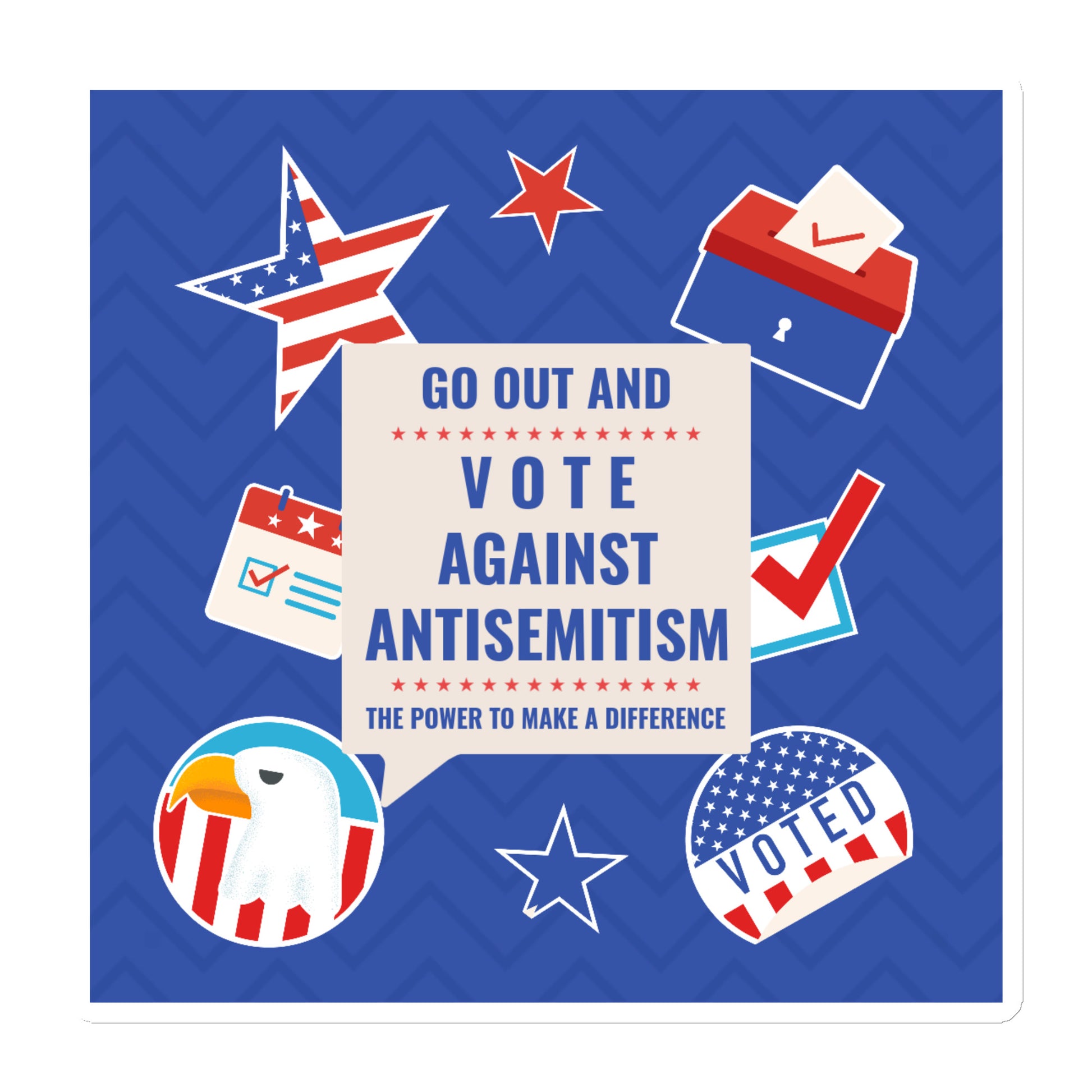Vote Against Antisemitism | Die-Cut Magnet