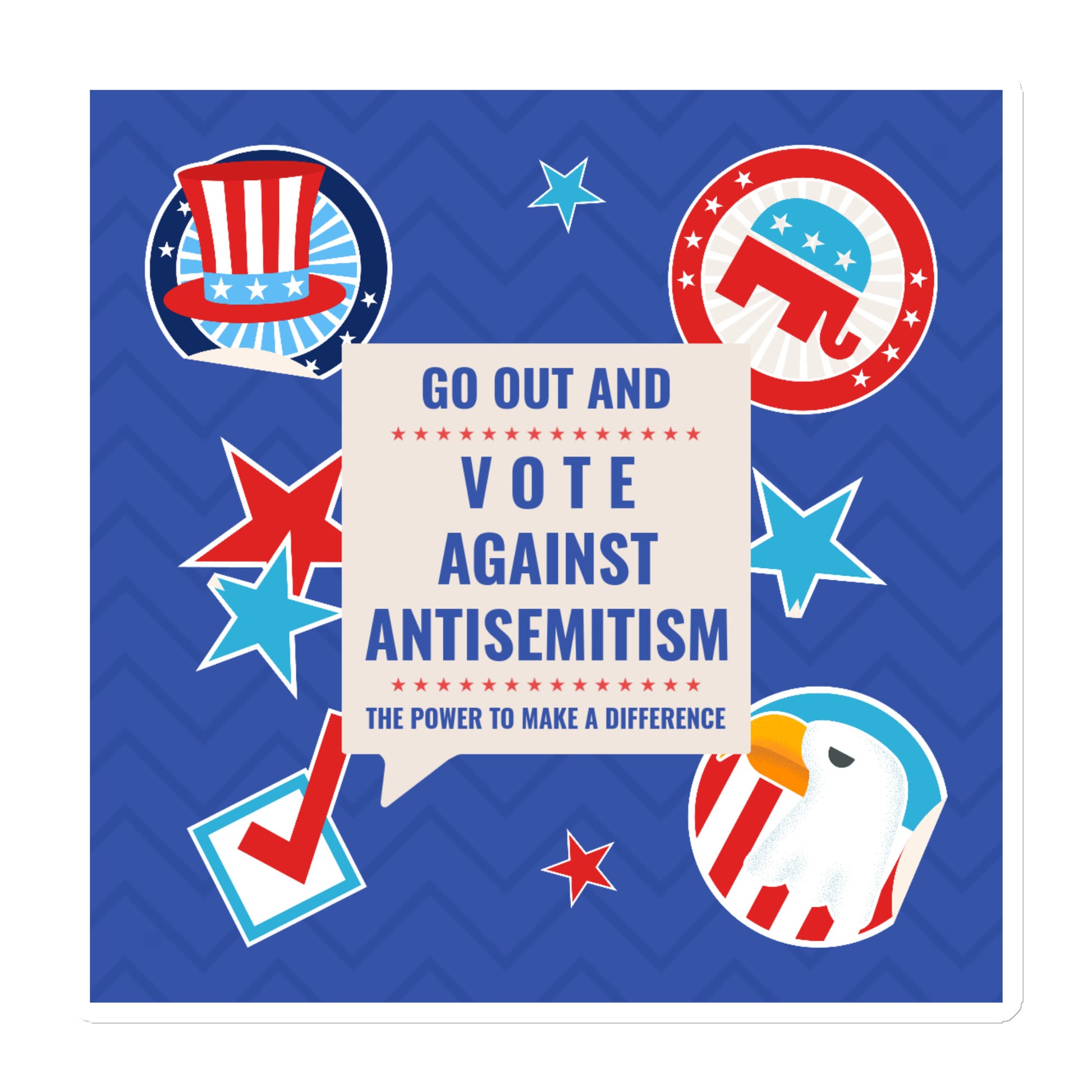 Vote Against Antisemitism | Die-Cut Magnet