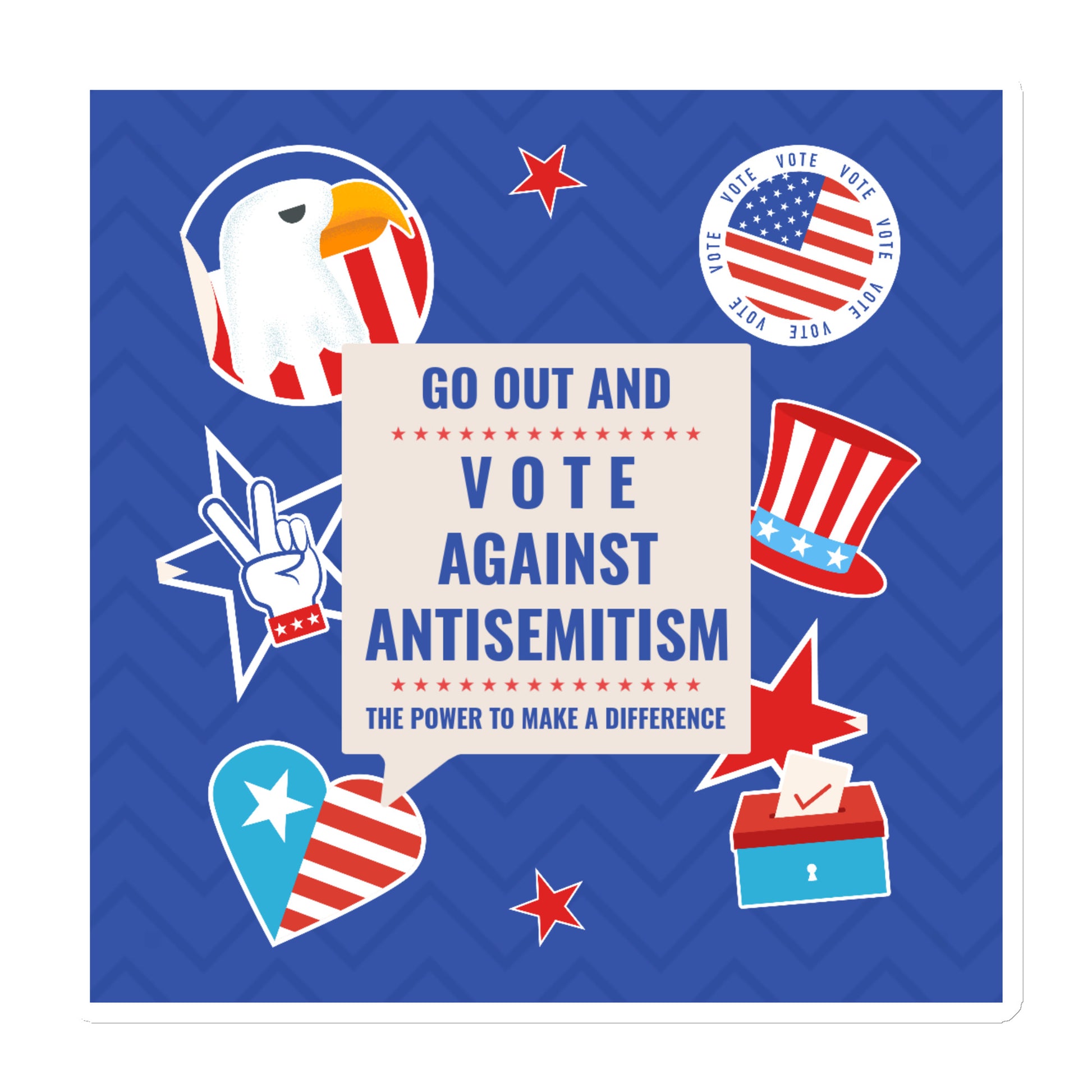 Vote Against Antisemitism | Die-Cut Magnet