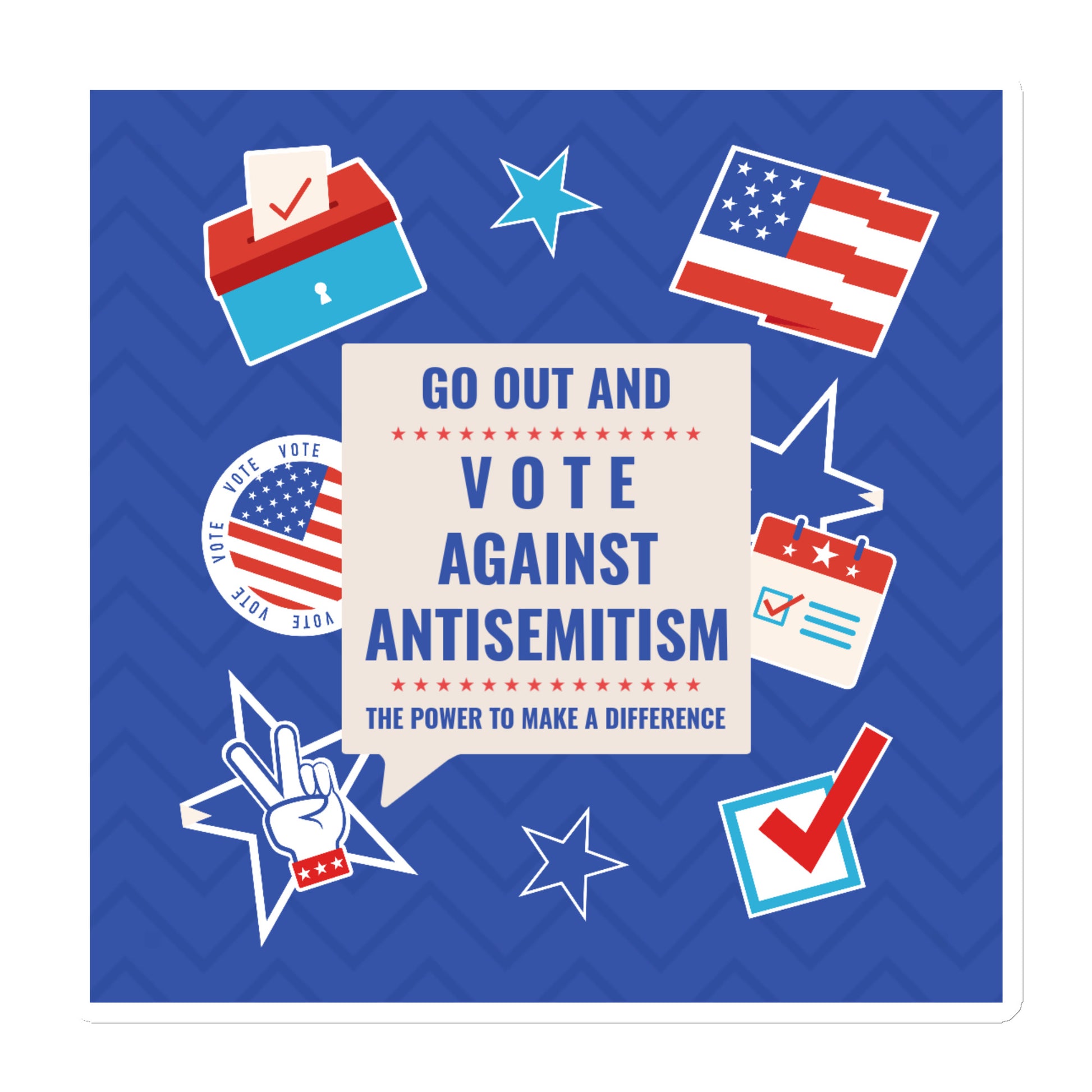 Vote Against Antisemitism | Die-Cut Magnet