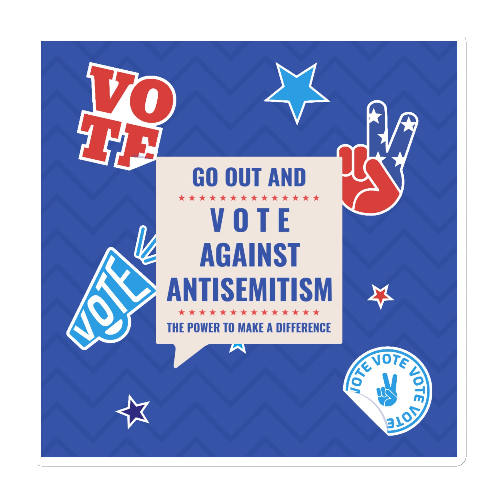 Vote Against Antisemitism | Die-Cut Magnet