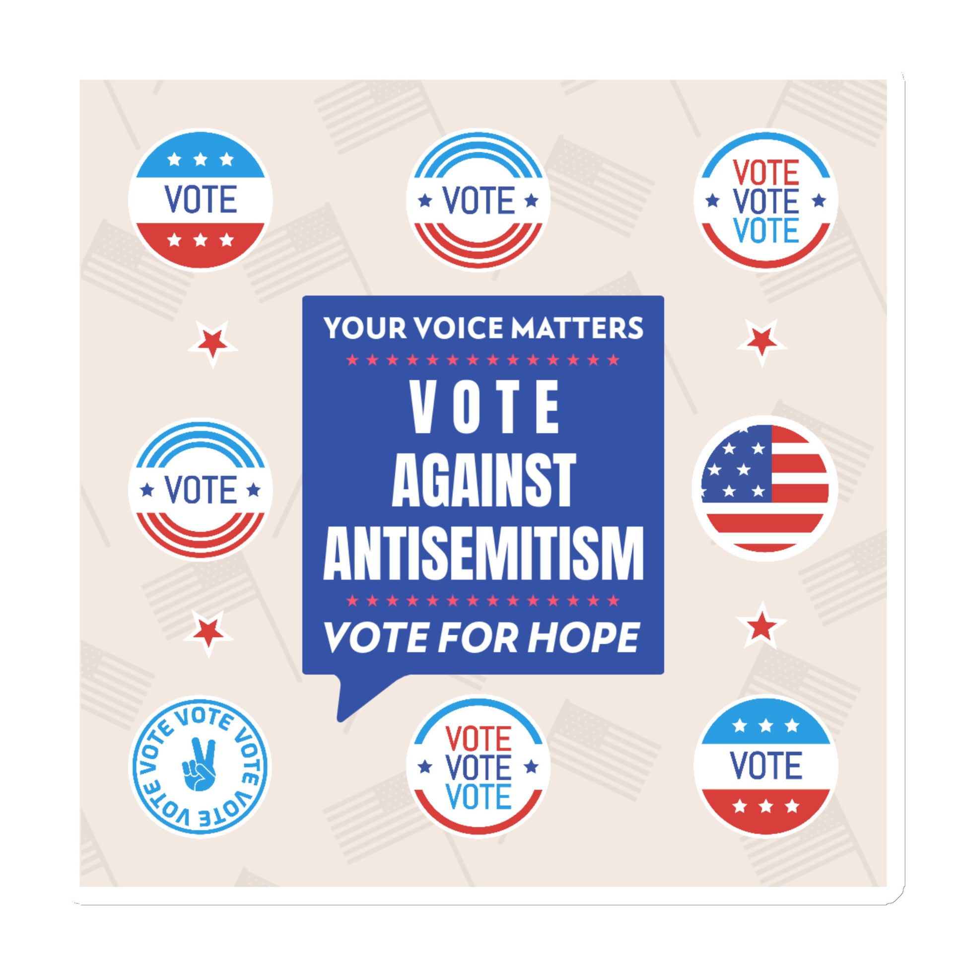 Vote Against Antisemitism | Die-Cut Magnet