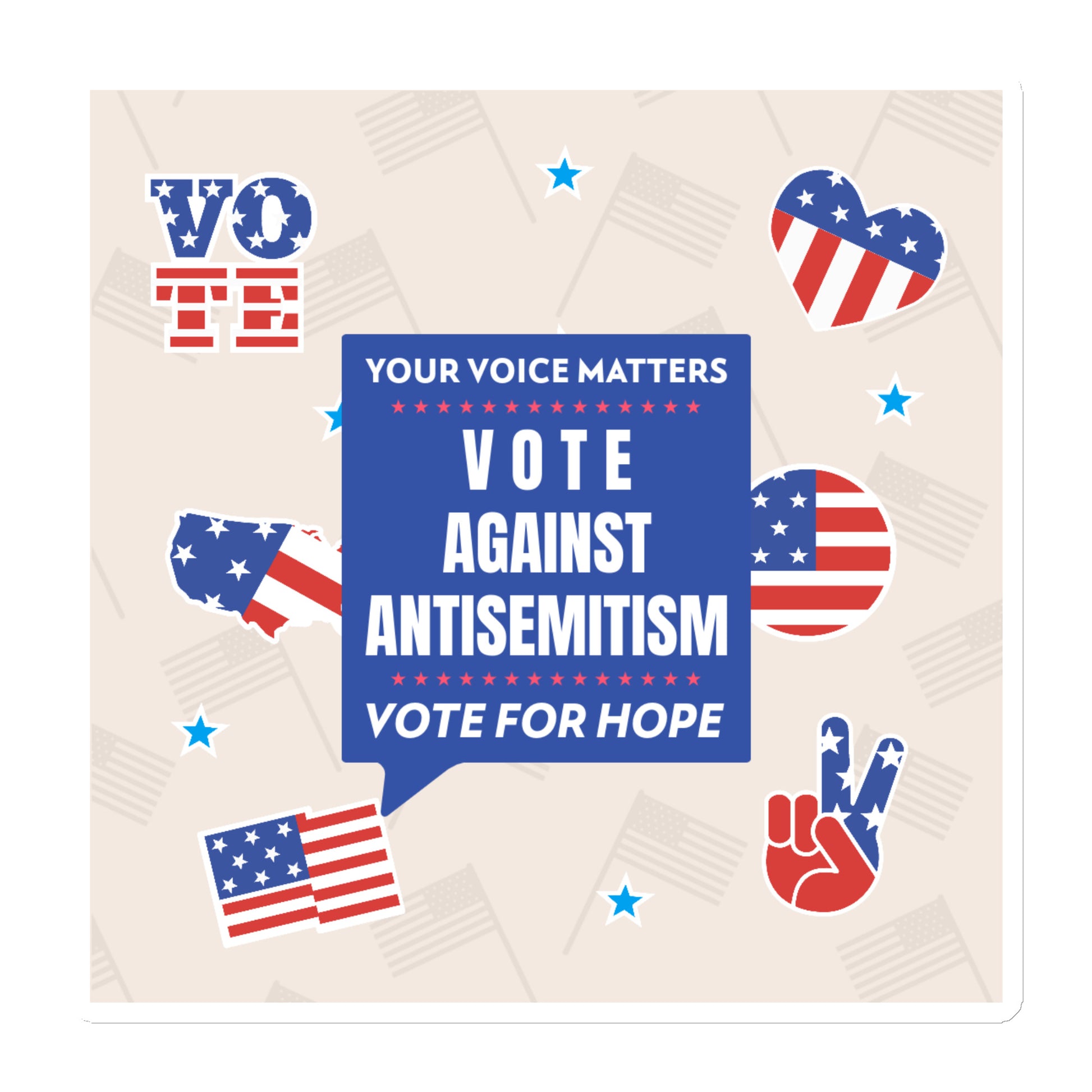 Vote Against Antisemitism | Die-Cut Magnet