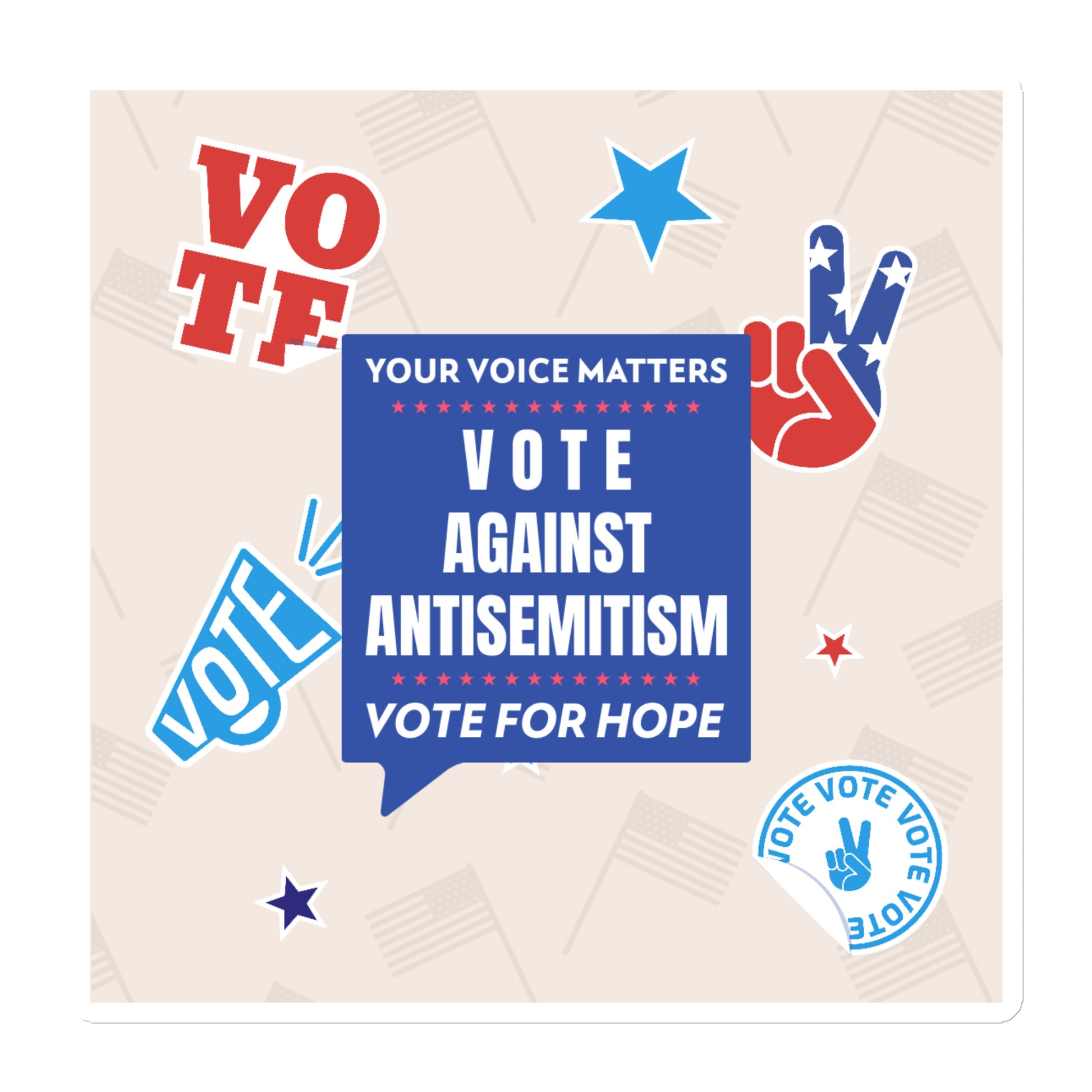 Vote Against Antisemitism | Die-Cut Magnet