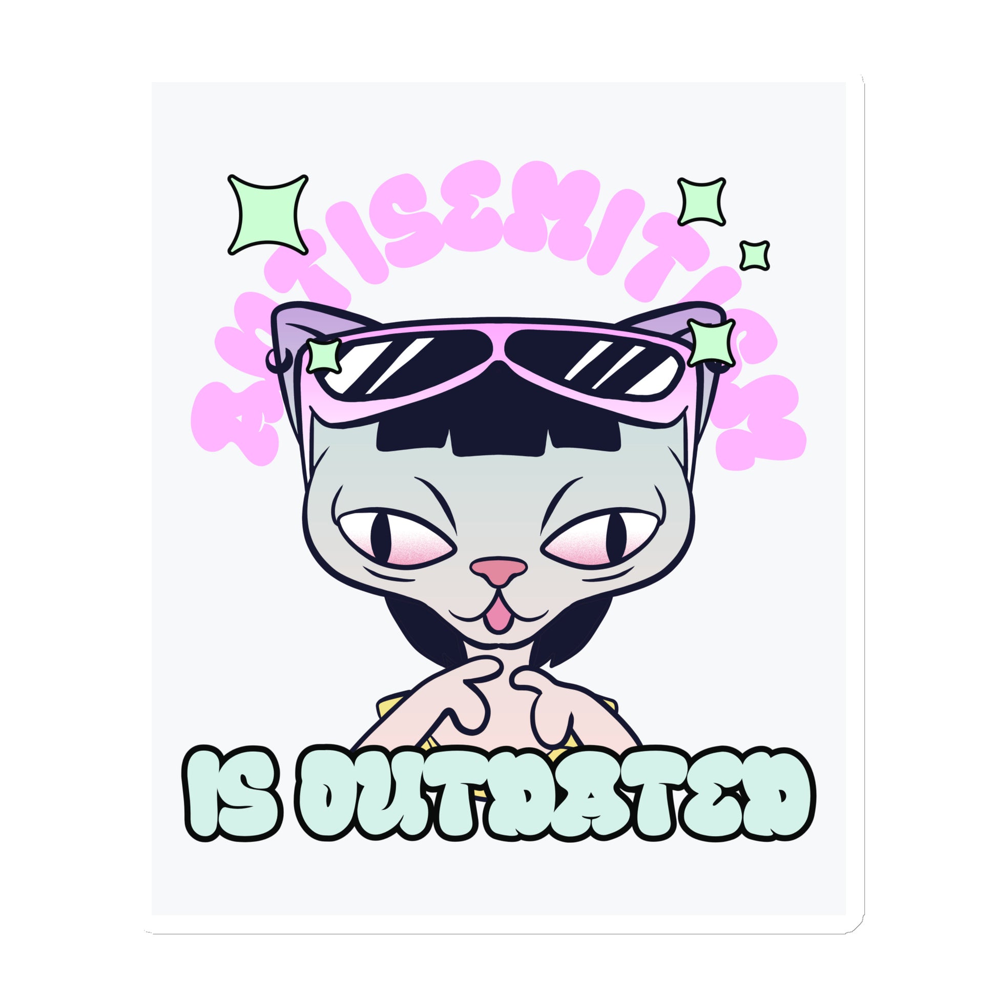 Cool Cat | Antisemitism Is Outdated | Die-Cut Magnet