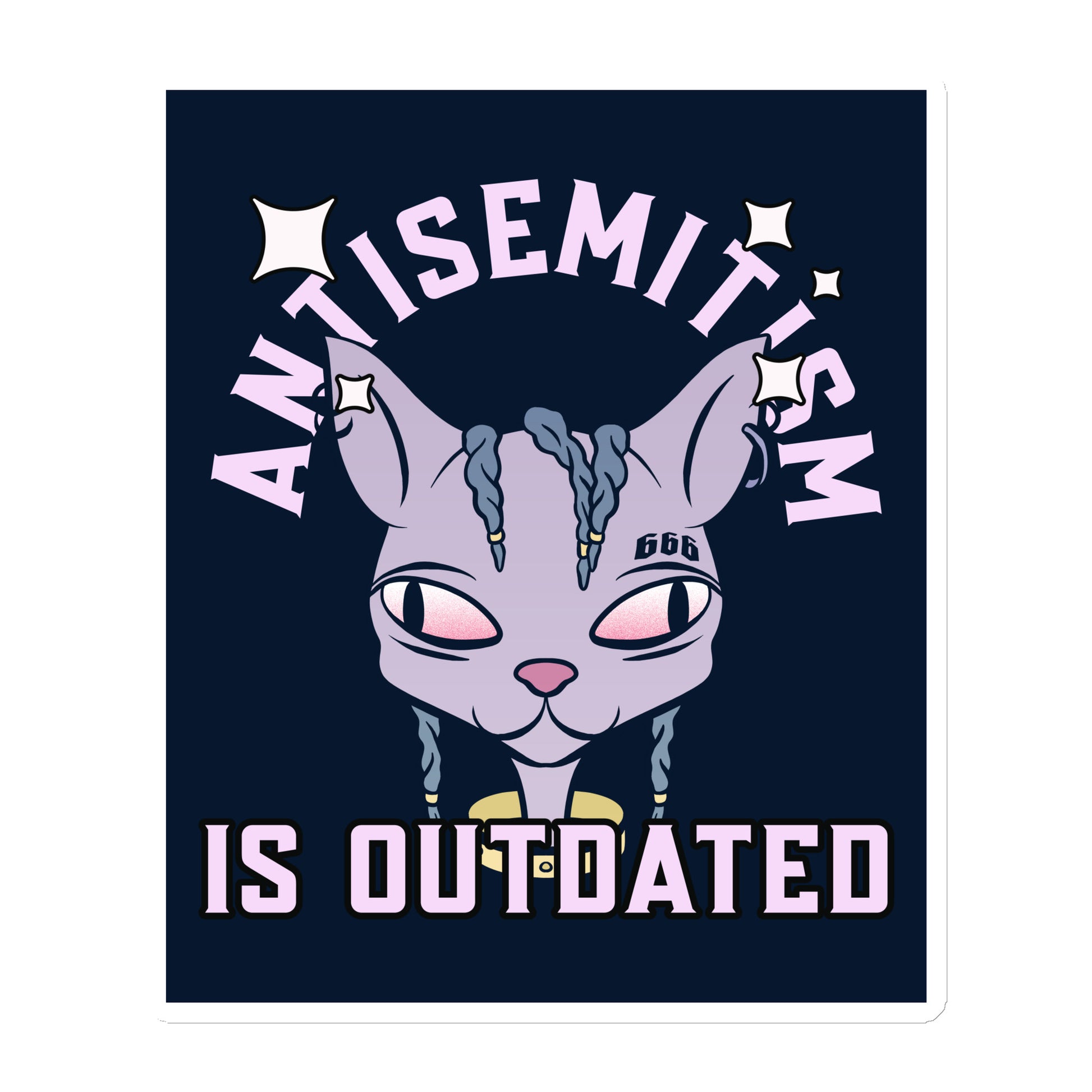Cool Cat | Antisemitism Is Outdated | Die-Cut Magnet