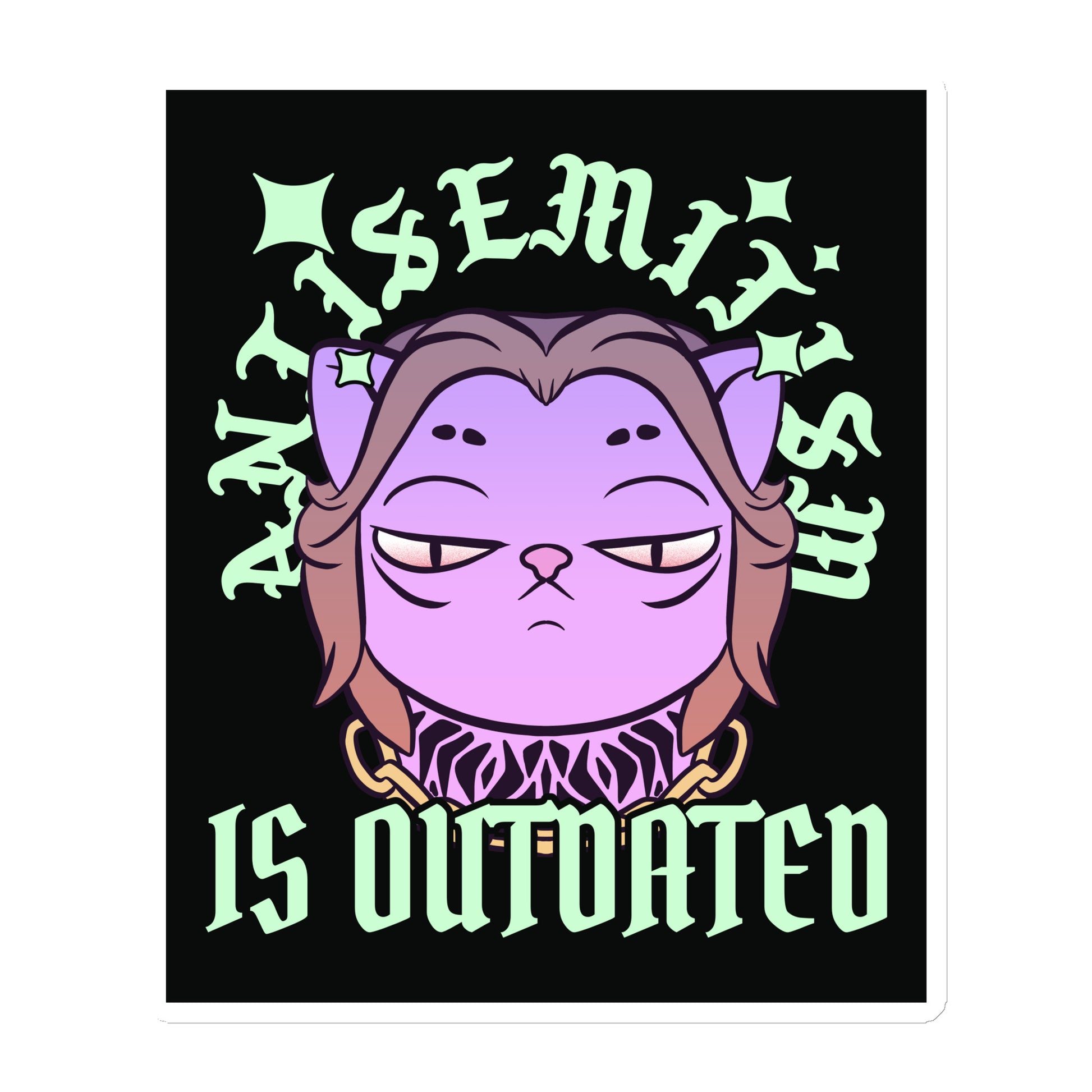 Cool Cat | Antisemitism Is Outdated | Die-Cut Magnet