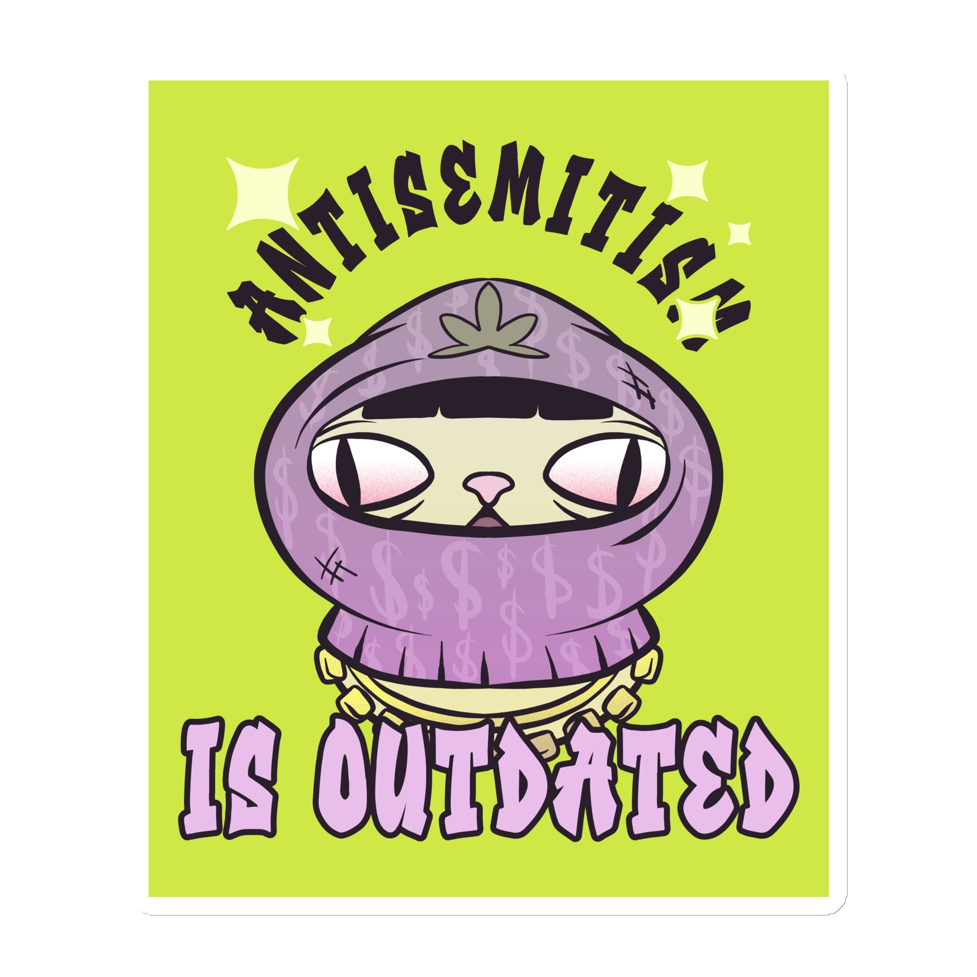Cool Cat | Antisemitism Is Outdated | Die-Cut Magnet